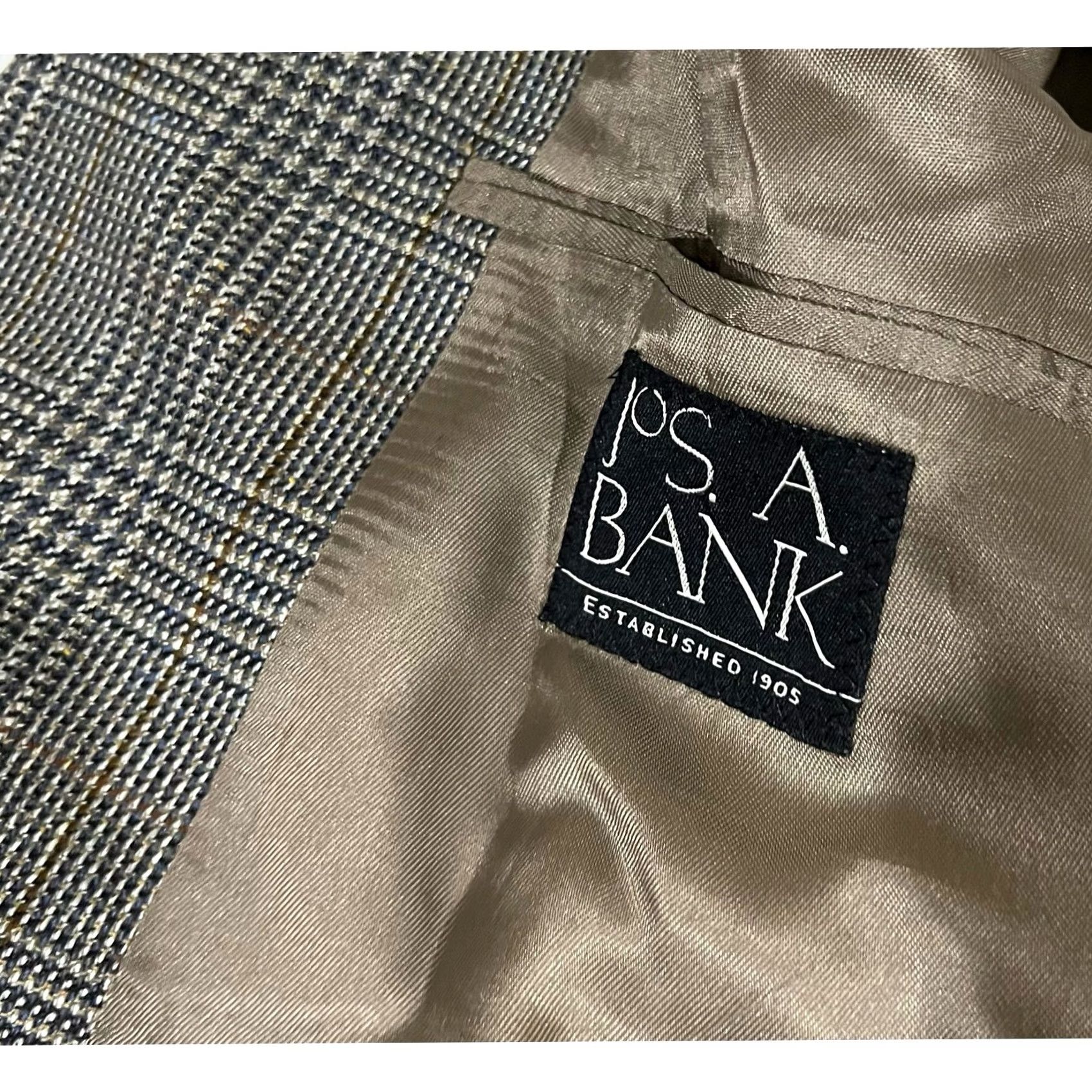 Jos. A. Bank Jos A. Bank Blazer Sport Coat Windowpane Plaid Silk Wool Size 40R Men Size 40R - 4 Thumbnail
