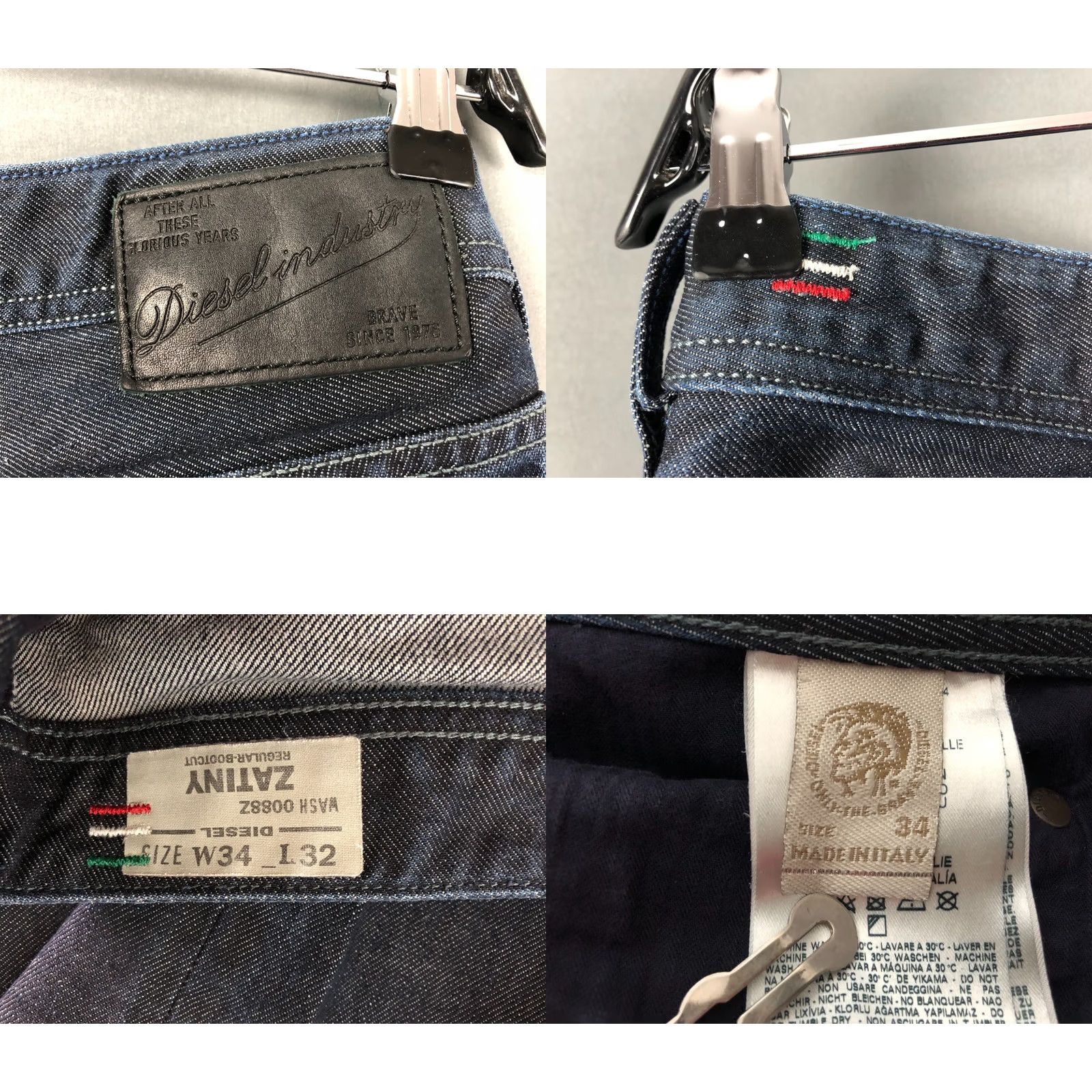 Diesel Diesel Zatiny Jeans Bootcut Men 34x32 Denim Cotton Dark Blue Leather Patch Logo Regular Rise Low Vintage No Jeans Size US 34 / EU 50 - 8 Thumbnail