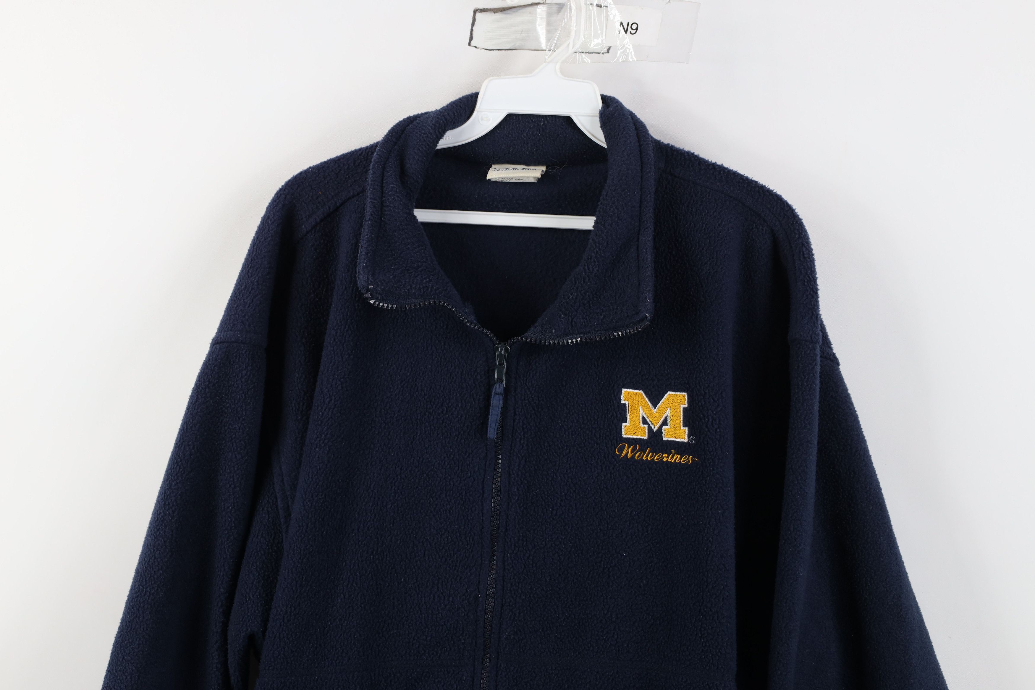 Vintage Vintage 90s University of Michigan Fleece Zip Jacket Blue Size US M / EU 48-50 / 2 - 2 Thumbnail