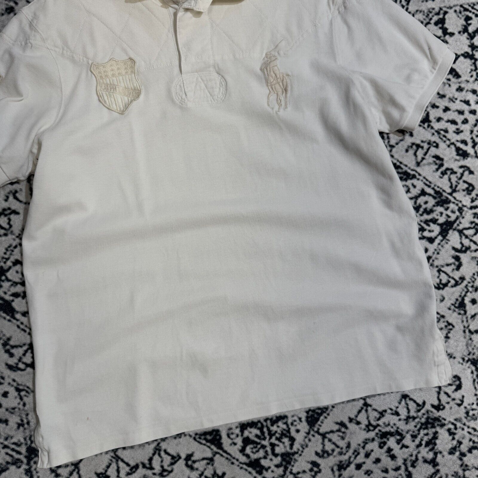 Ralph Lauren Vintage Ralph Lauren White Cotton Polo Shirt Size XL USA Size US XL / EU 56 / 4 - 3 Thumbnail