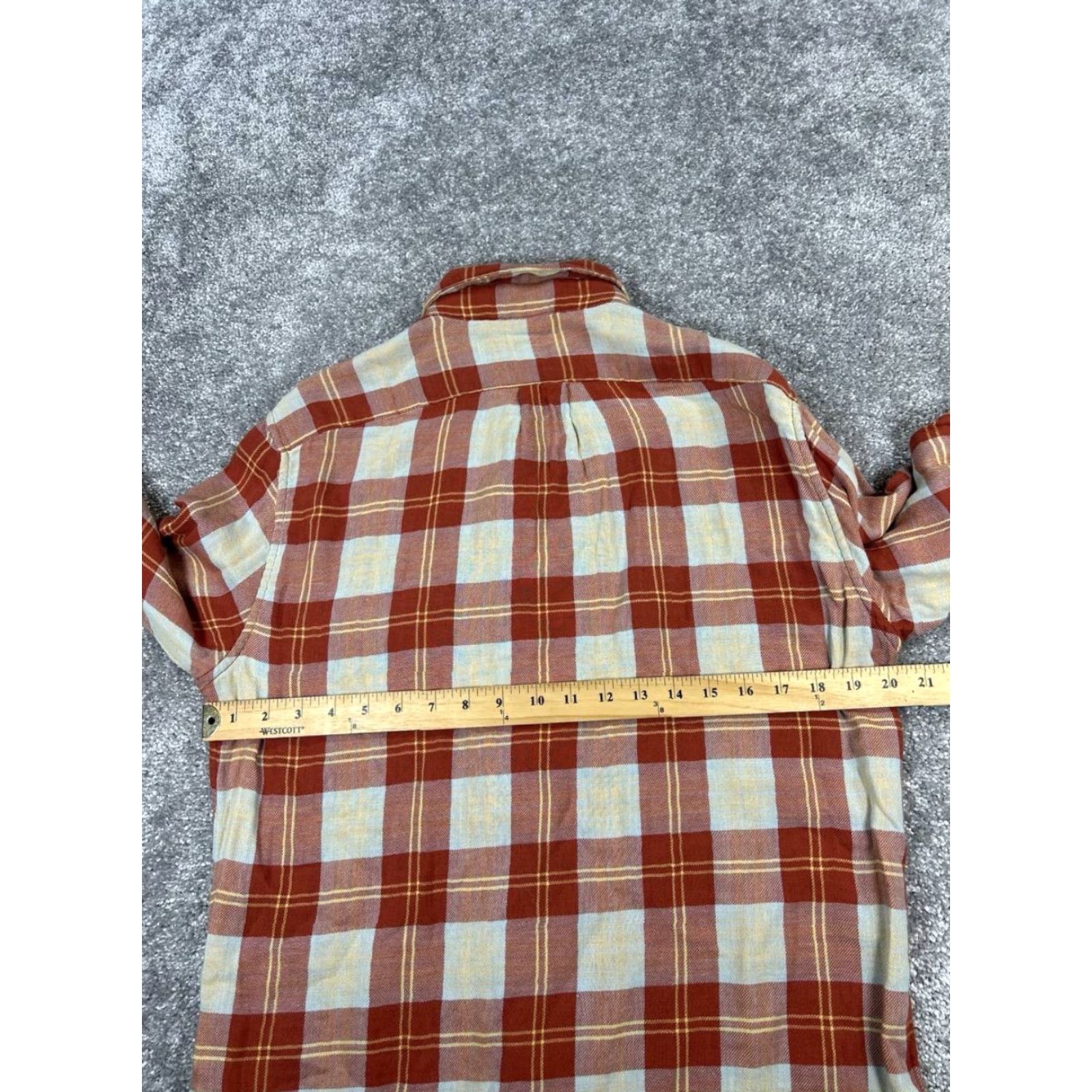 J.Crew J.CREW Button-Up Shirt Mens M Brown Beige Gray Cotton Plaid Knit Long Sleeve Casual Fall Winter Spring Size US M / EU 48-50 / 2 - 6 Thumbnail