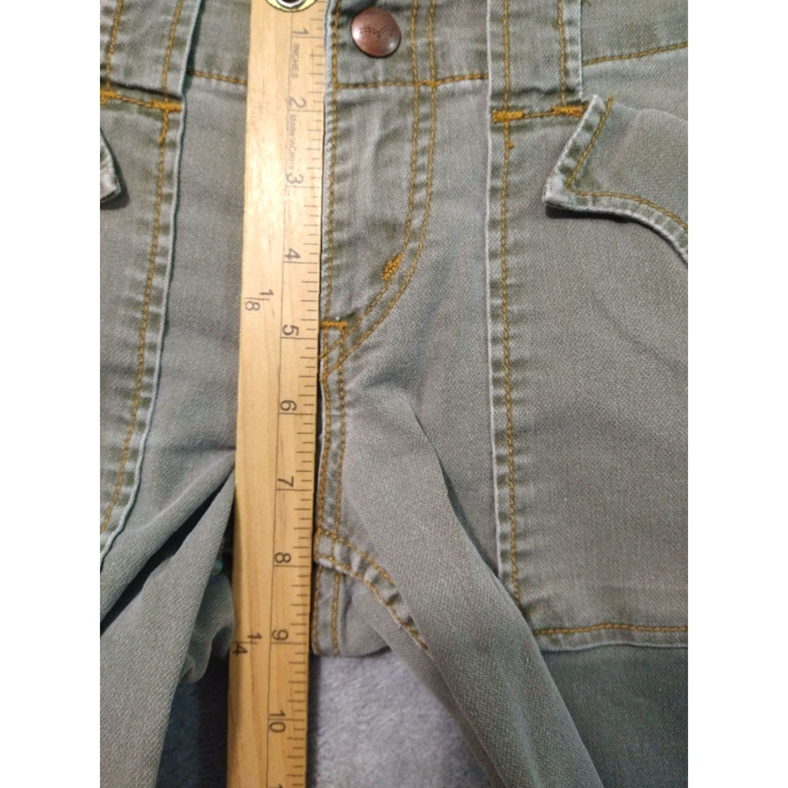 Levi's VINTAGE Levi's Jeans Womens 11 Green Denim Too Superlow Stretch Straight Leg 90s Jeans Womens Size 32" / US 10 / IT 46 - 4 Thumbnail