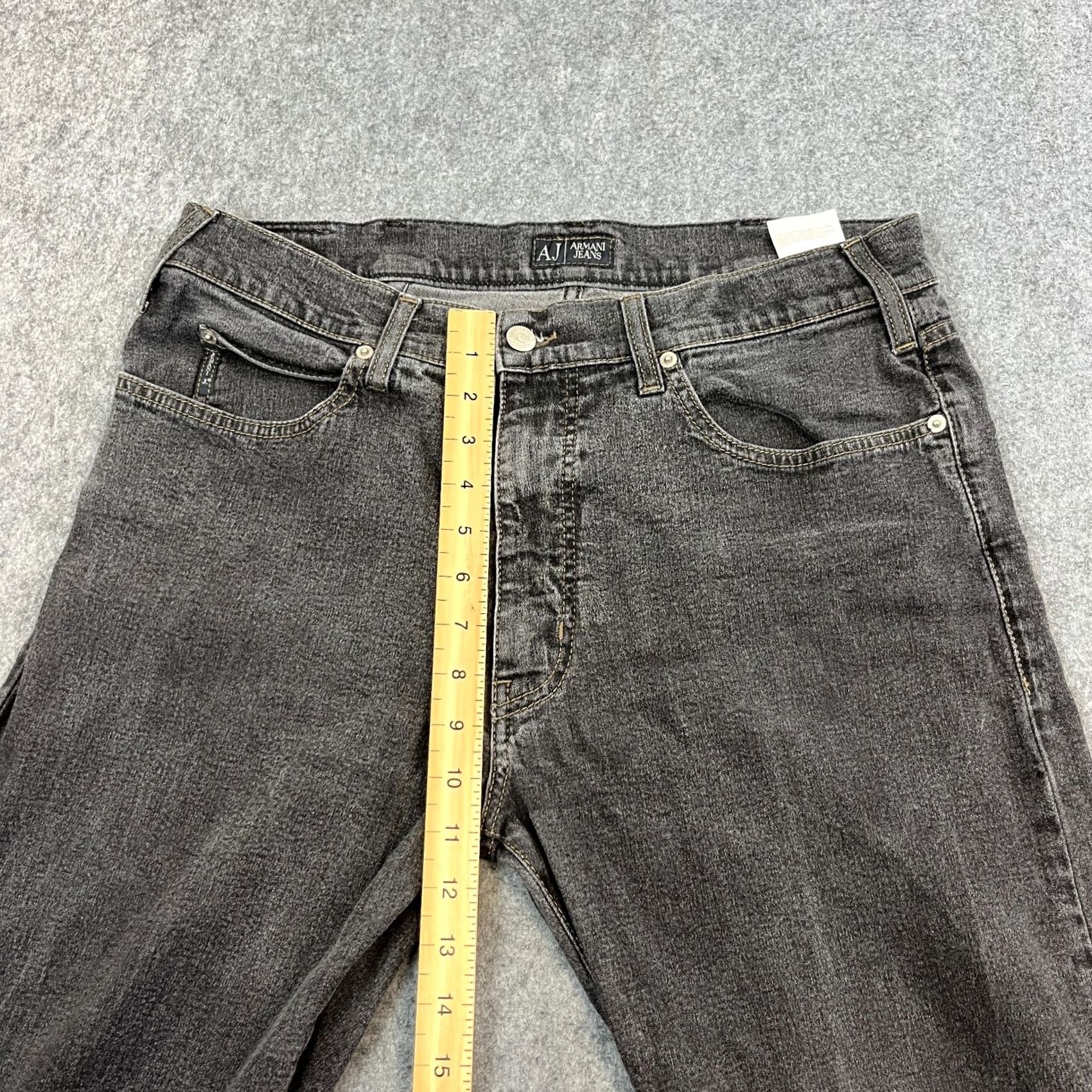 Vintage Armani Jeans Jeans Regular 34 34 Medium Wash Grey Stretch Logo Mens Size US 34 / EU 50 - 5 Thumbnail