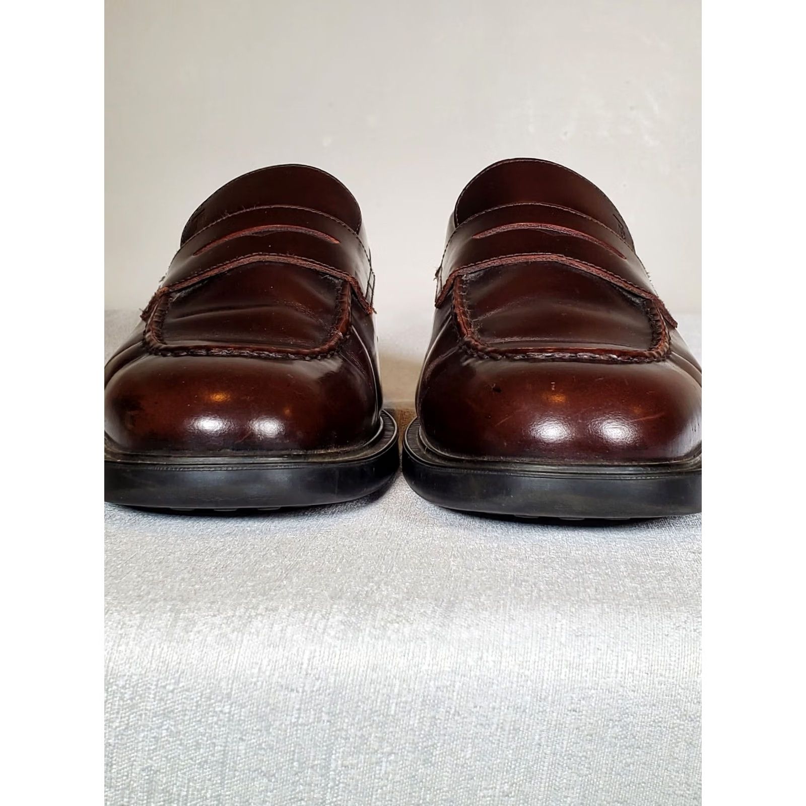 Vintage EUC Tod's Penny Loafers Brown Leather Slip On Men's Size US 10 UK 9 Dress Shoes Size US 9 / EU 42 - 7 Thumbnail