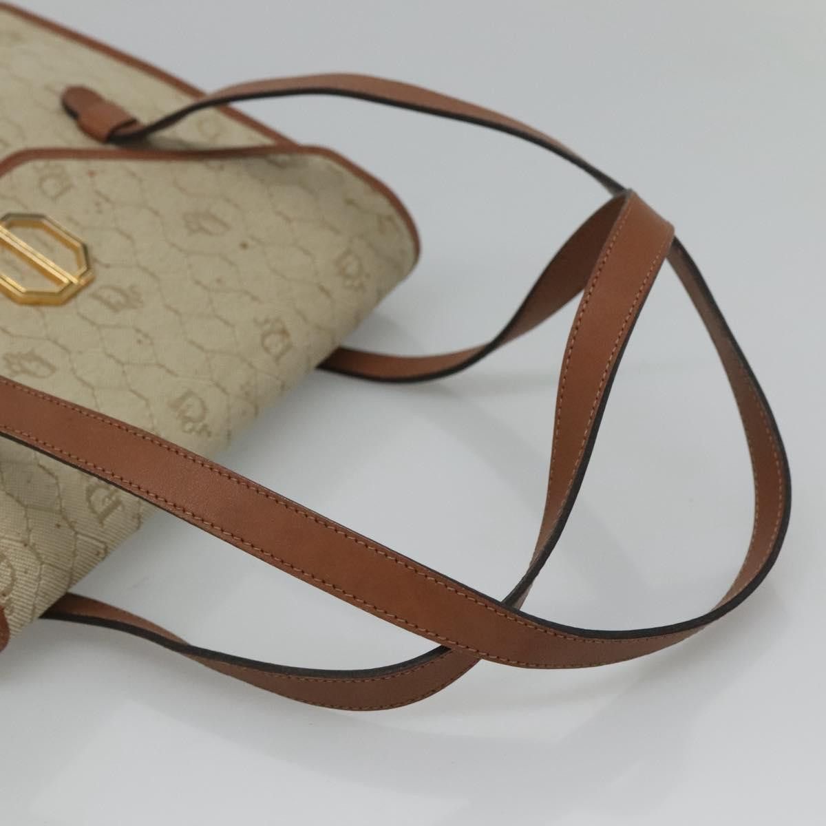 Dior DIOR Honeycomb Canvas Shoulder Bag Beige Gold Size ONE SIZE - 7 Thumbnail