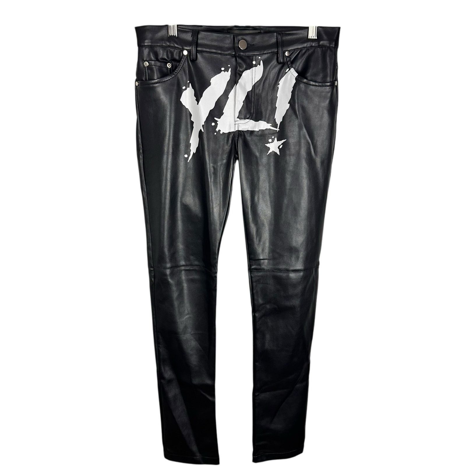 Other YLSK Mens Skinny Faux Leather Low Rise Pants Suede Lined 28 Size US 28 / EU 44 - 1 Thumbnail