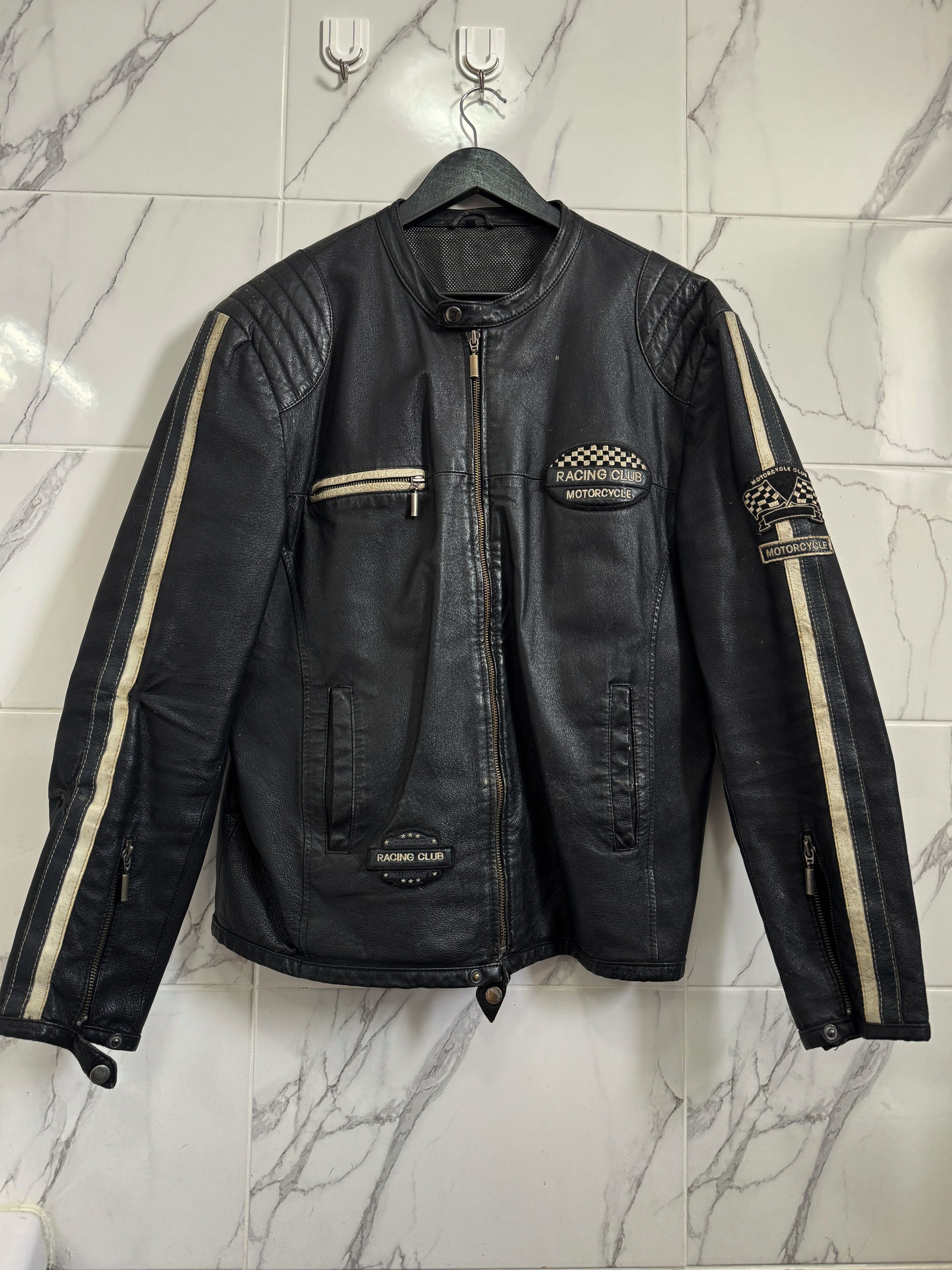 Ferrari Y2K Racing Club Leather Moto Jacket Archive Fit Size US M / EU 48-50 / 2 - 1 Thumbnail