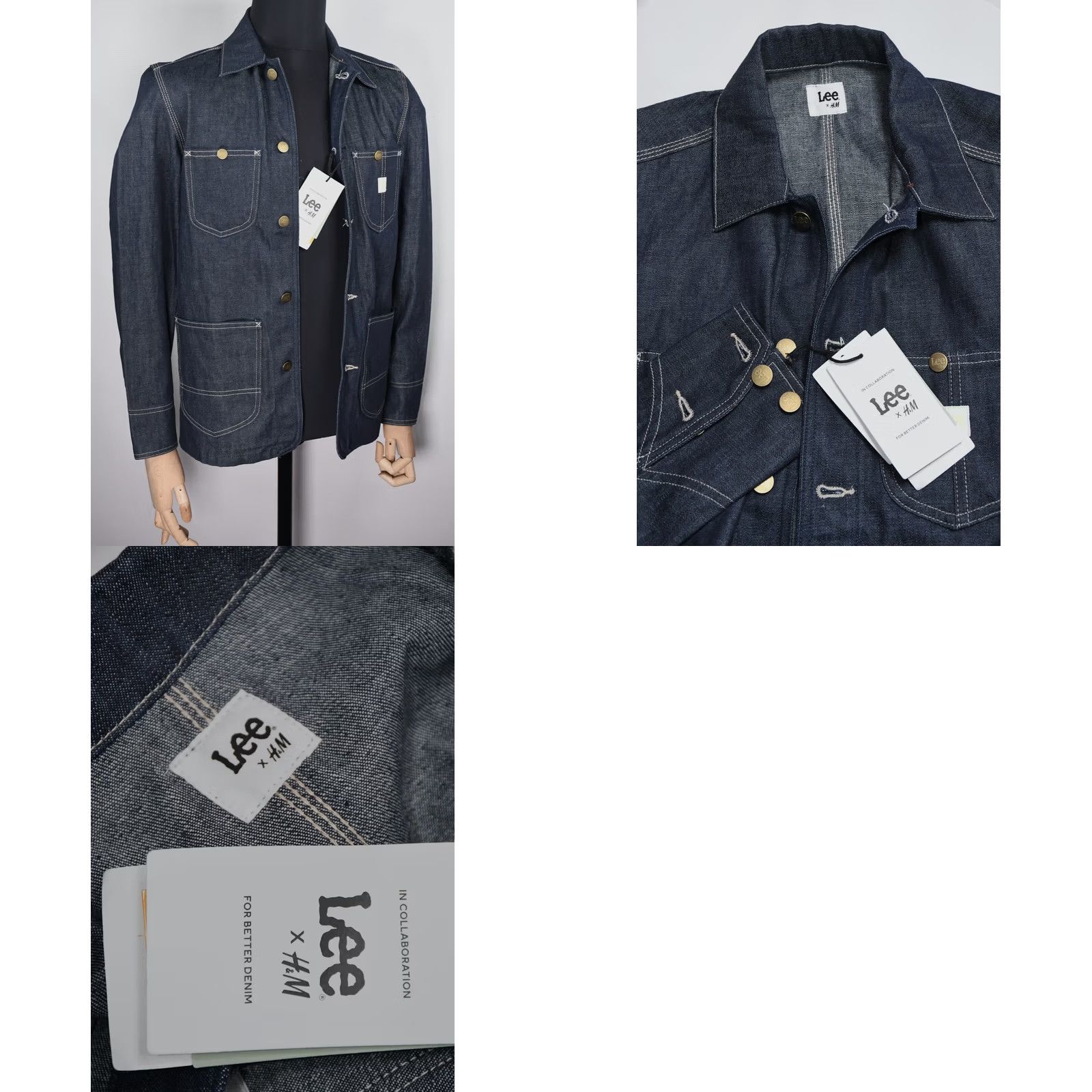 Lee Lee x H&M Denim Jacket XS Mens Blue 80%Cotton 20%True Hemp Casual Denim Jacket XS Mens Lee x H&M Size US XS / EU 42 / 0 - 8 Thumbnail