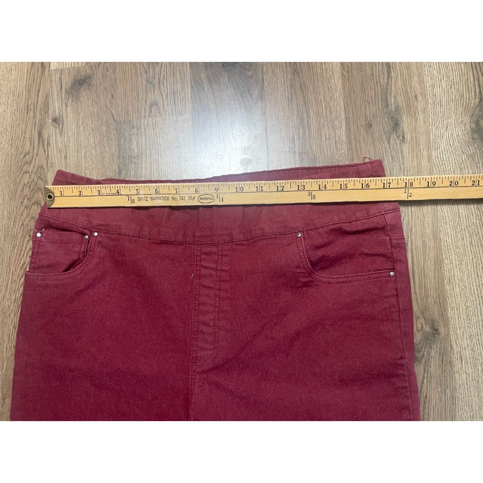 Blair Blair Jeans, Women's 16, Red, Pull On, Straight, 5-Pocket Design, Denim, Regular, Inseam 27 in, Zip, Machine Washable, Pockets, Vintage No Size 38" / US 16 / IT 52 - 6 Thumbnail