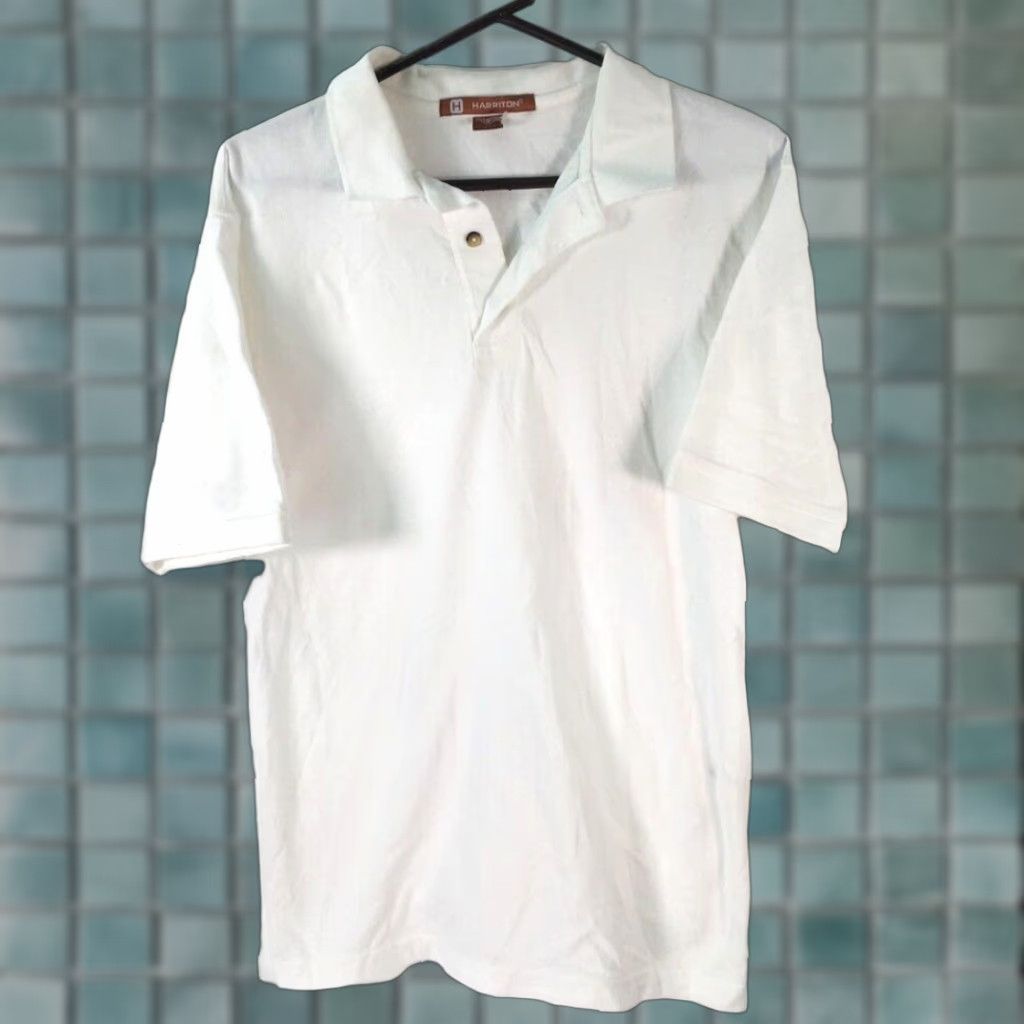 Vintage Harriton Mens Polo Shirt White Short Sleeve Classic Fit M Golf Size US M / EU 48-50 / 2 - 1 Thumbnail