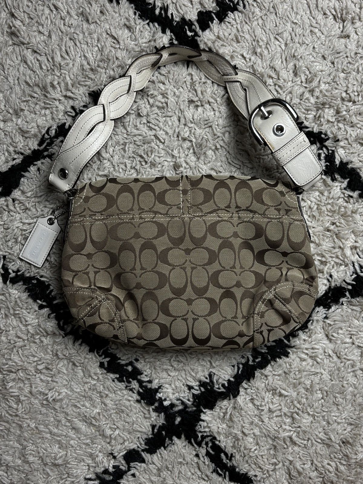 Coach Coach Jacquard Leather Signature Soho Y2K Hand Bag Vintage Size ONE SIZE - 4 Thumbnail