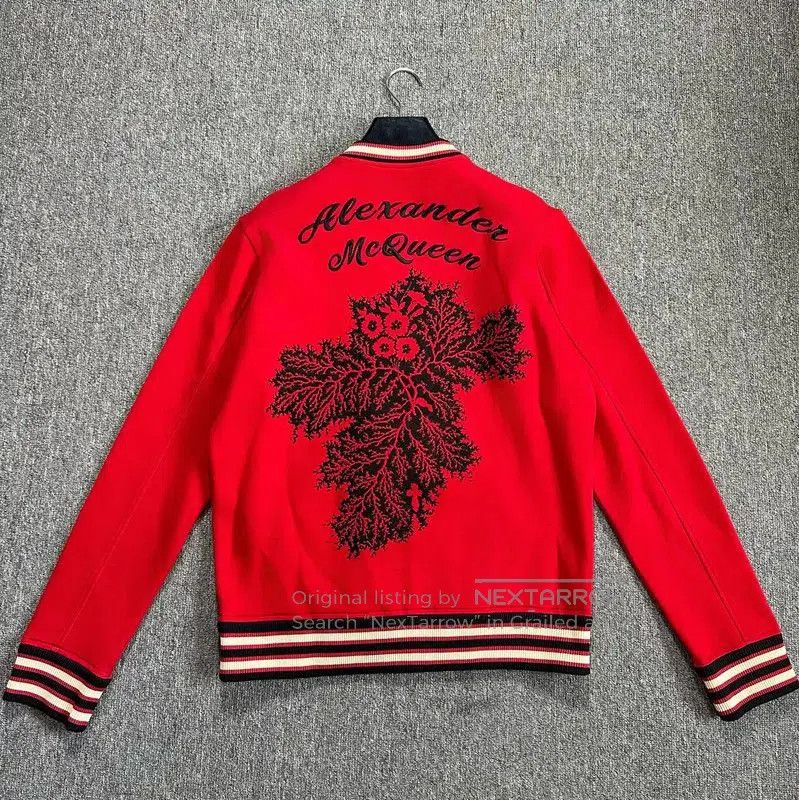 Alexander McQueen Alexander McQueen Red Embroidered Long Sleeve Jacket . Size US XL / EU 56 / 4 - 4 Thumbnail