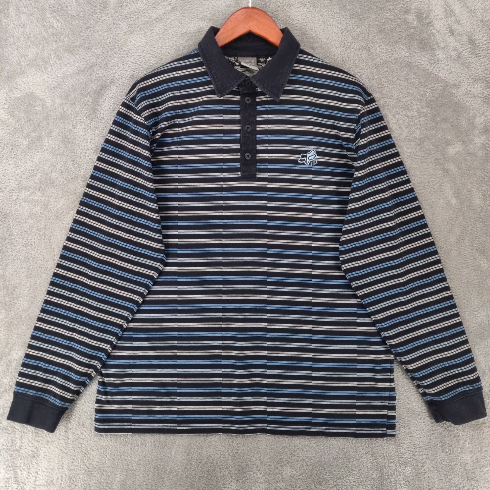 Fox Racing Fox Racing Polo Shirt Mens XL Striped Long Sleeve Polo Casual Outdoor Shirt Size US XL / EU 56 / 4 - 2 Thumbnail