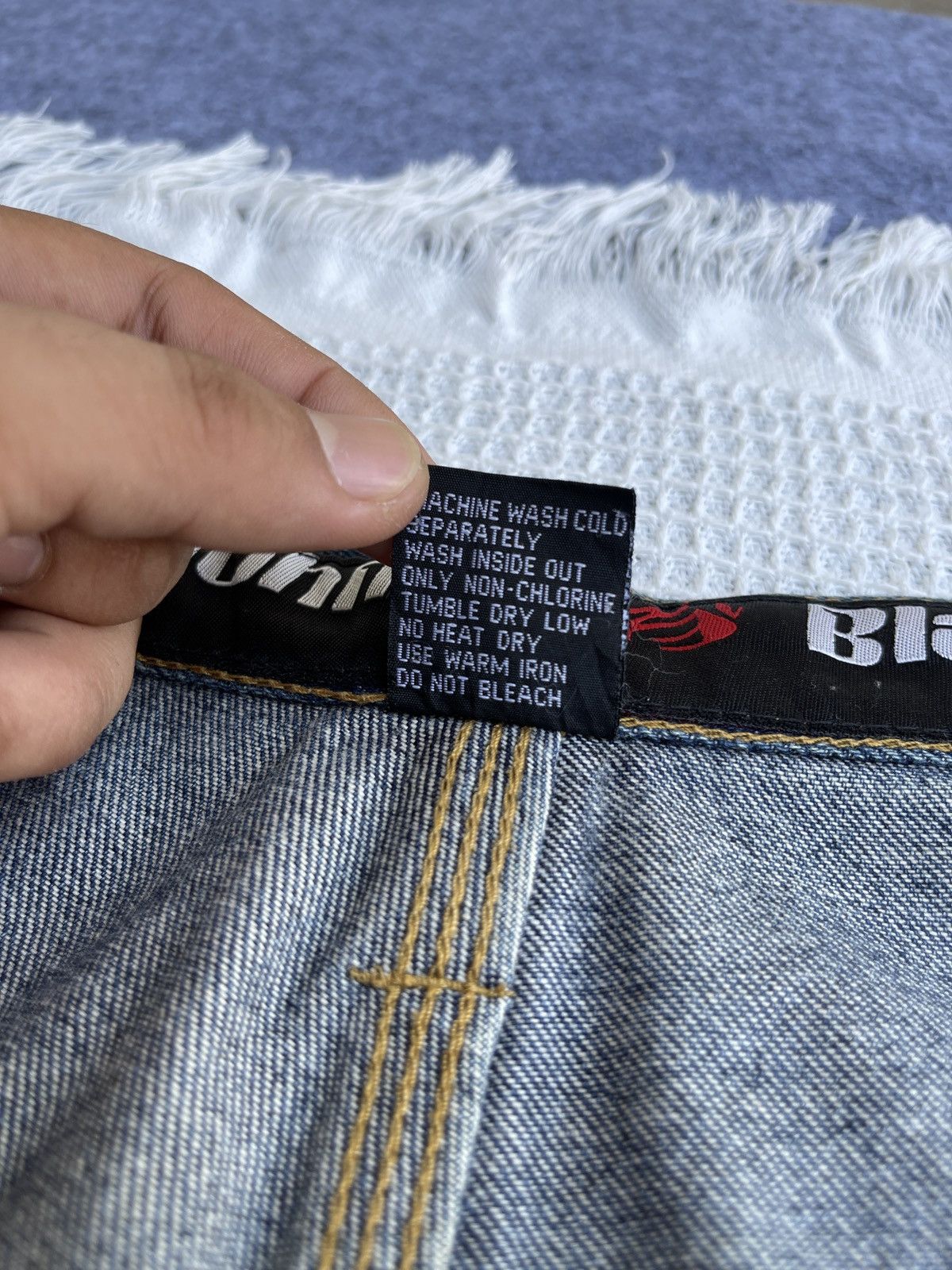 JNCO Rare Vintage 90s🔥JOHNNY BLAZE🔥Embroidered Baggy Jeans Size US 34 / EU 50 - 11 Thumbnail