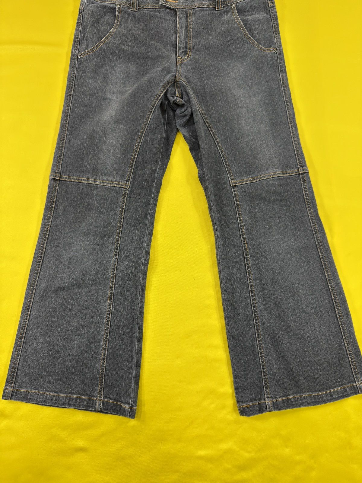 Japanese Brand Smile land X tornado mart style spiral flare jeans Size US 33 - 6 Thumbnail