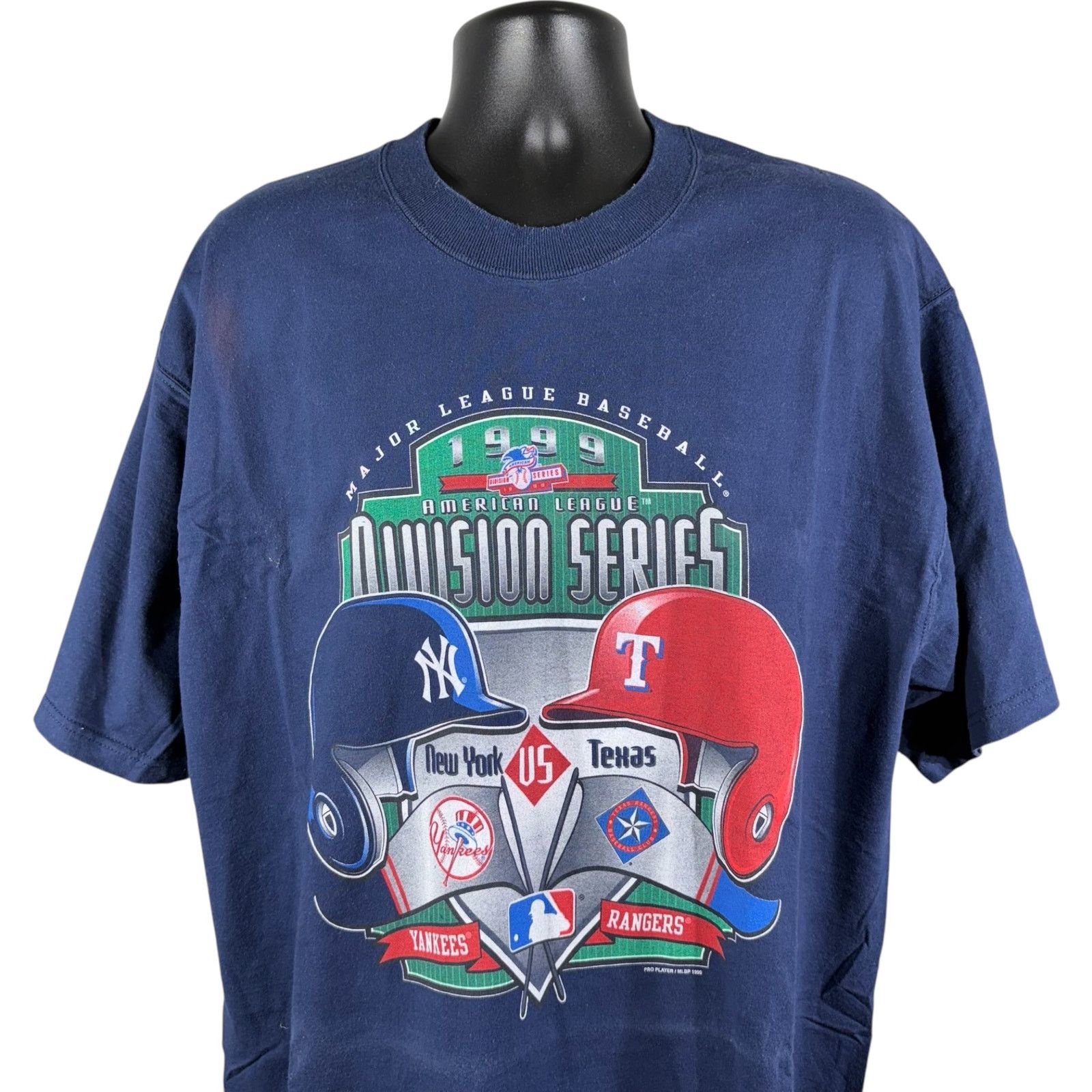 Pro Player VTG NY Yankees vs TX Rangers Division Series MLB Tee '99 XL Size US XL / EU 56 / 4 - 2 Thumbnail