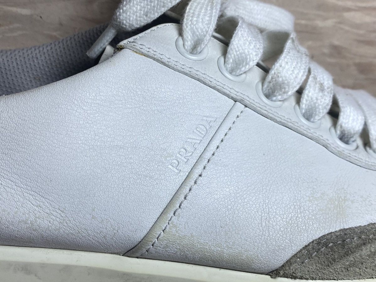 Designer × Prada Luxury prada sneakers shoes 4E3027 white leather Size US 7 / EU 40 - 5 Thumbnail