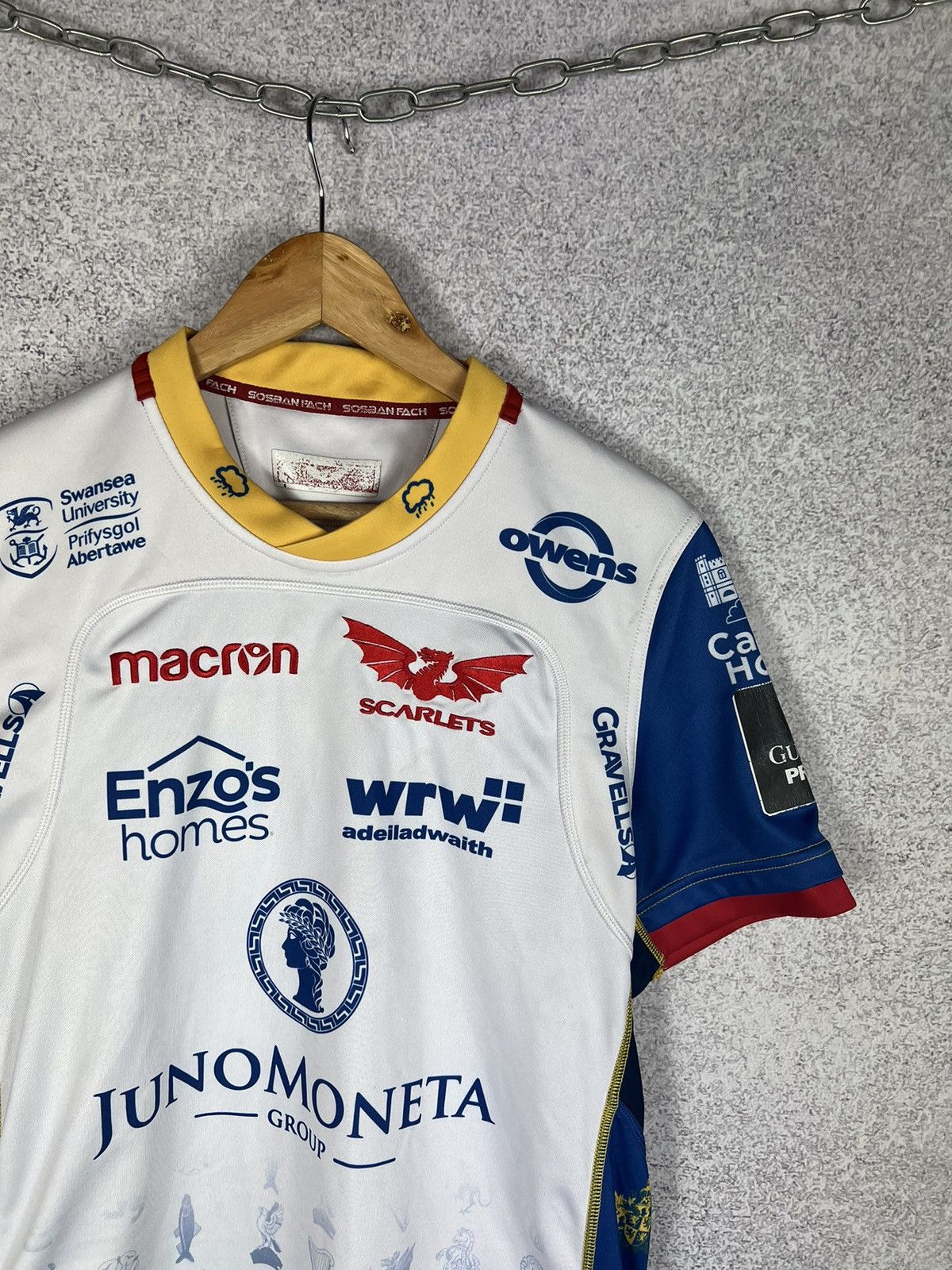 Vintage Rare! Scarlets Macron Rugby Shirt Jersey Size US M / EU 48-50 / 2 - 2 Thumbnail