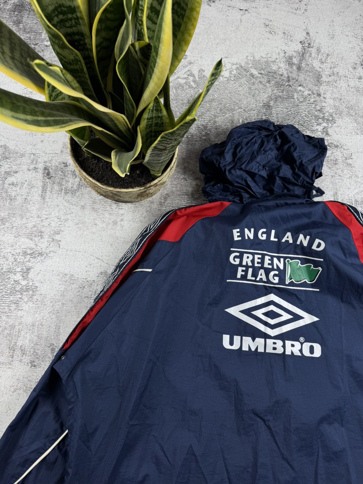 Umbro England 1996 Football Track Jacket Green Flag Windbreaker Size US L / EU 52-54 / 3 - 22 Thumbnail