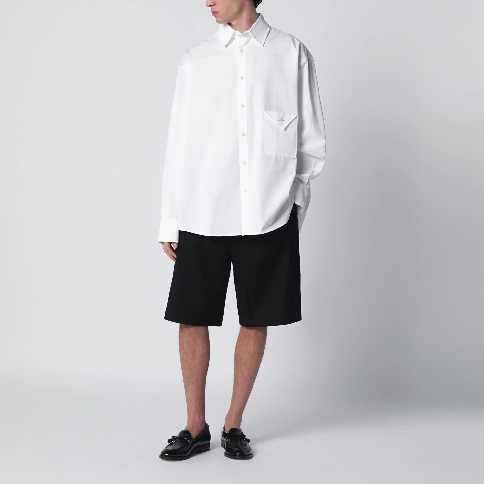 Jacquemus o1d2blof0526 Cotton Button Shirt in White Size US M / EU 48-50 / 2 - 2 Thumbnail