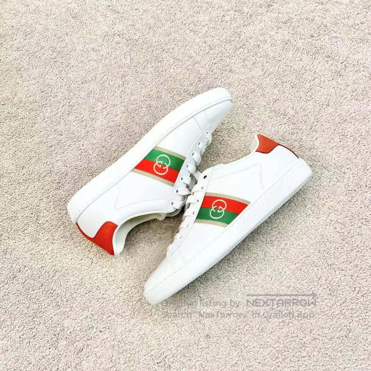 Gucci Guicci Double G logo red and green webbing casual shoes| Size US 5.5 / IT 35.5 - 5 Thumbnail