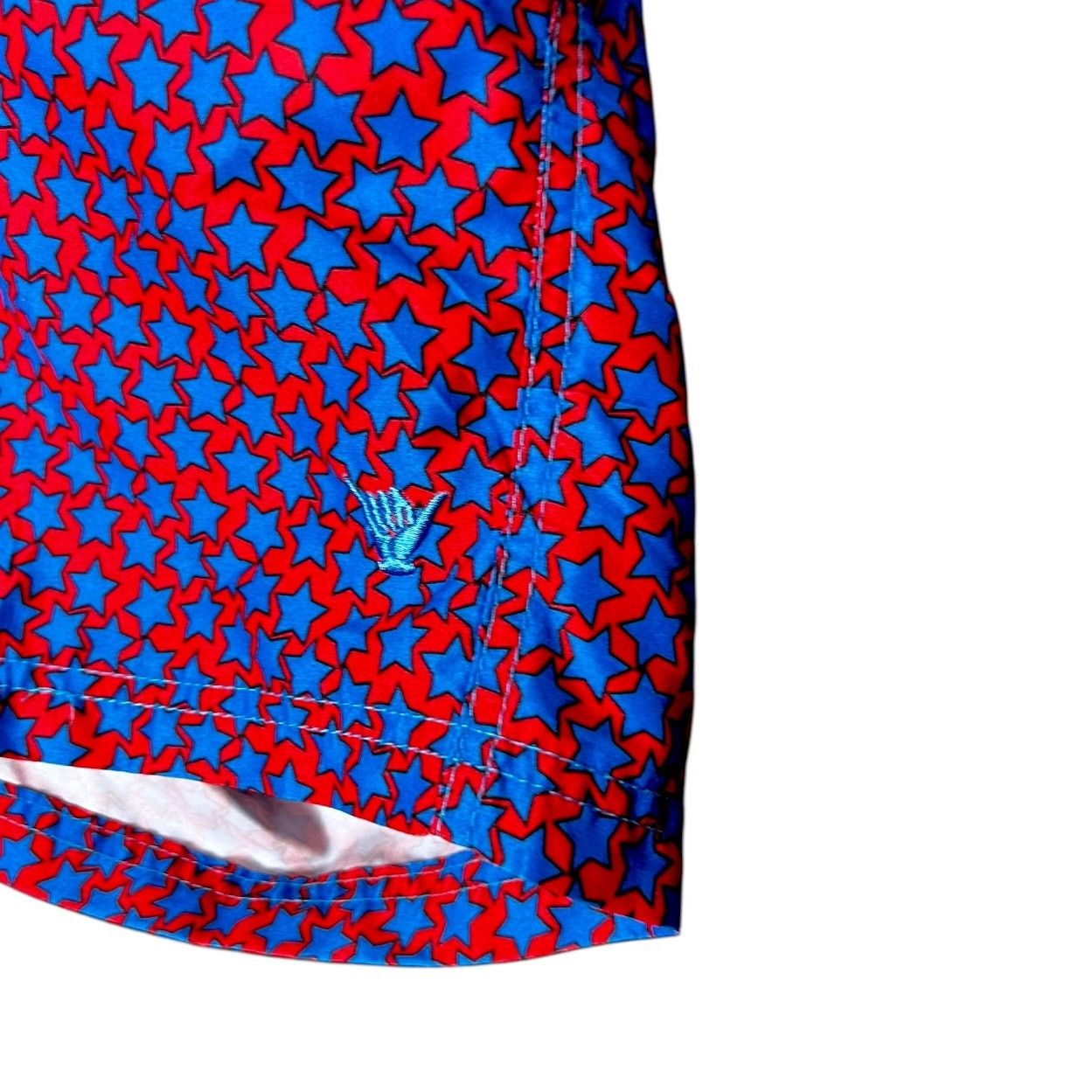 Other Beach Bros Star Pattern Red & Blue Men's Swim Trunks Beach M Size US 32 / EU 48 - 4 Thumbnail
