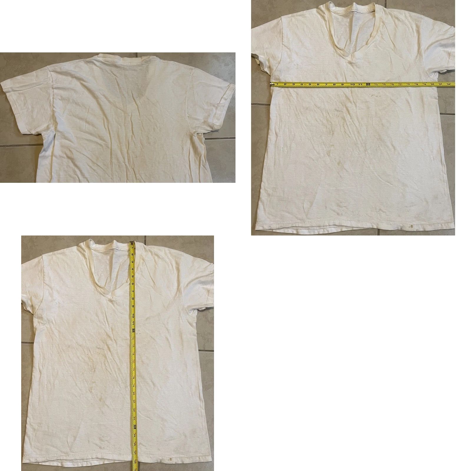 Thrasher VINTAGE Thrashed Faded V Neck Shirt M White 70s 80s Grunge Punk Skate Track & Field USA Sports USA Mens T-Shirt Size US M / EU 48-50 / 2 - 9 Thumbnail