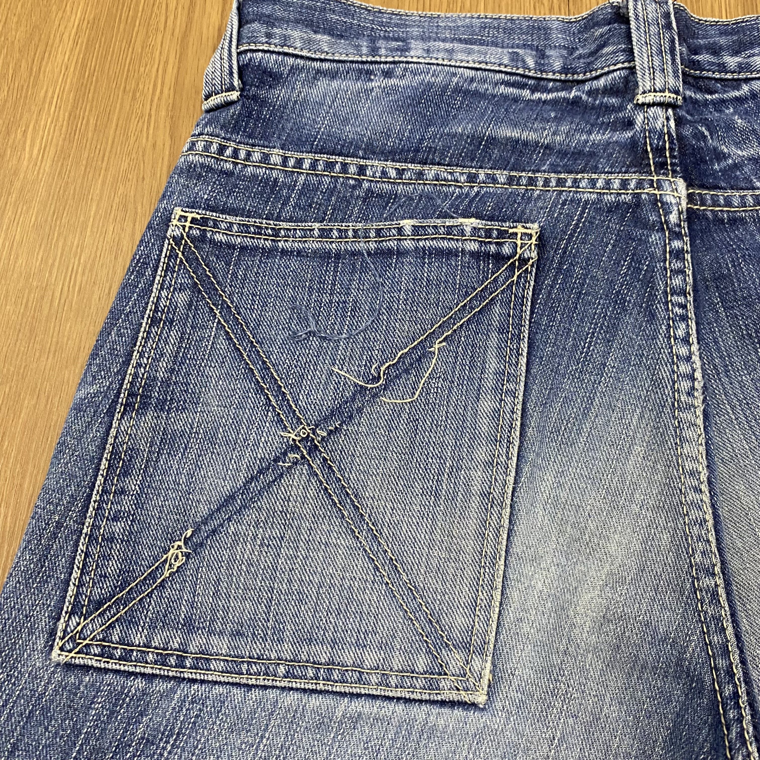 Japanese Brand × Vintage Vintage Sashiko Distress Jeans Flare Denim Patchwork CD161 Size US 31 - 6 Thumbnail