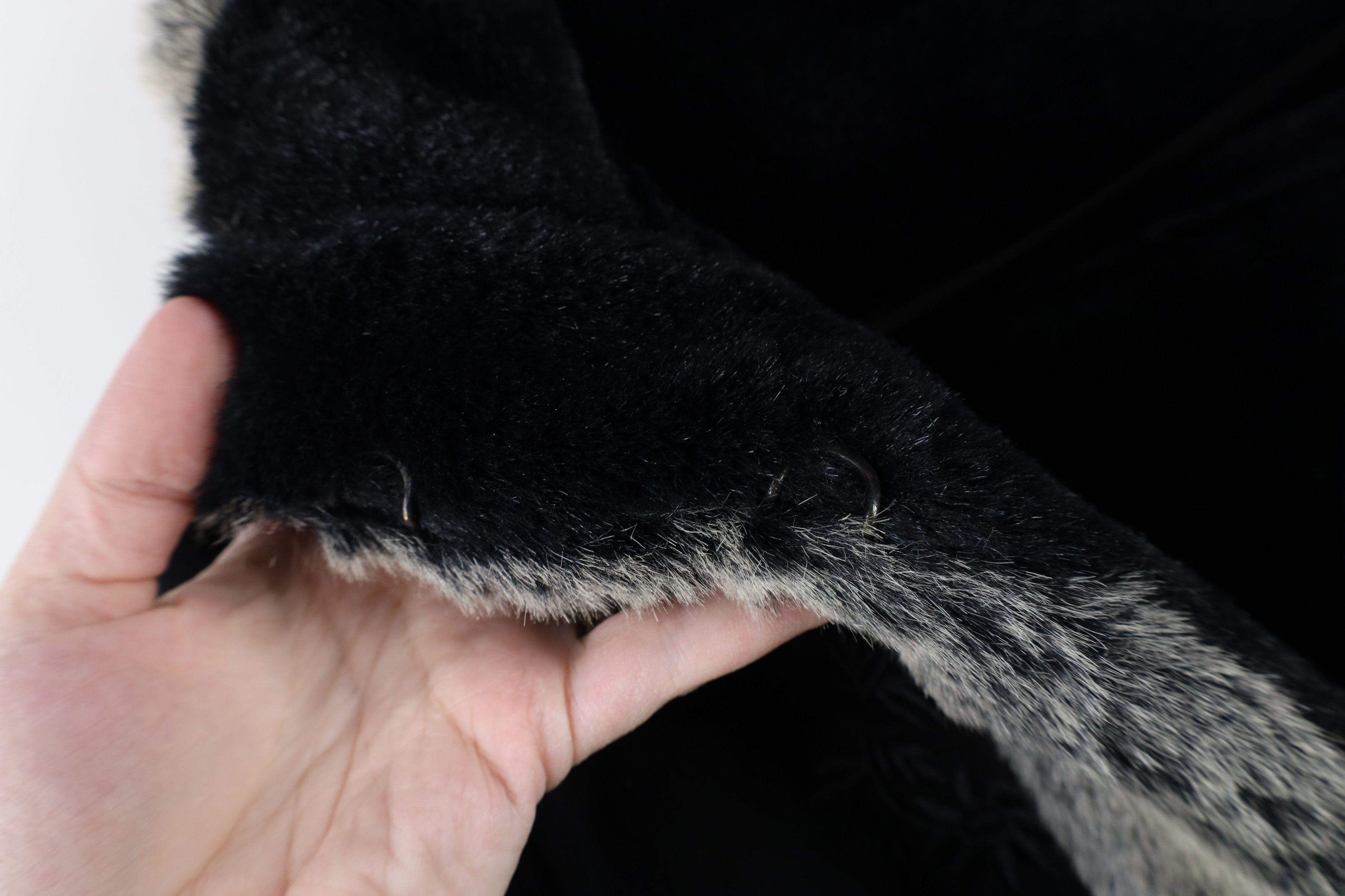 L.L. Bean × Vintage Vintage LL Bean Faux Fur Trim Penny Lane Jacket Coat Black Size M / US 6-8 / IT 42-44 - 7 Thumbnail