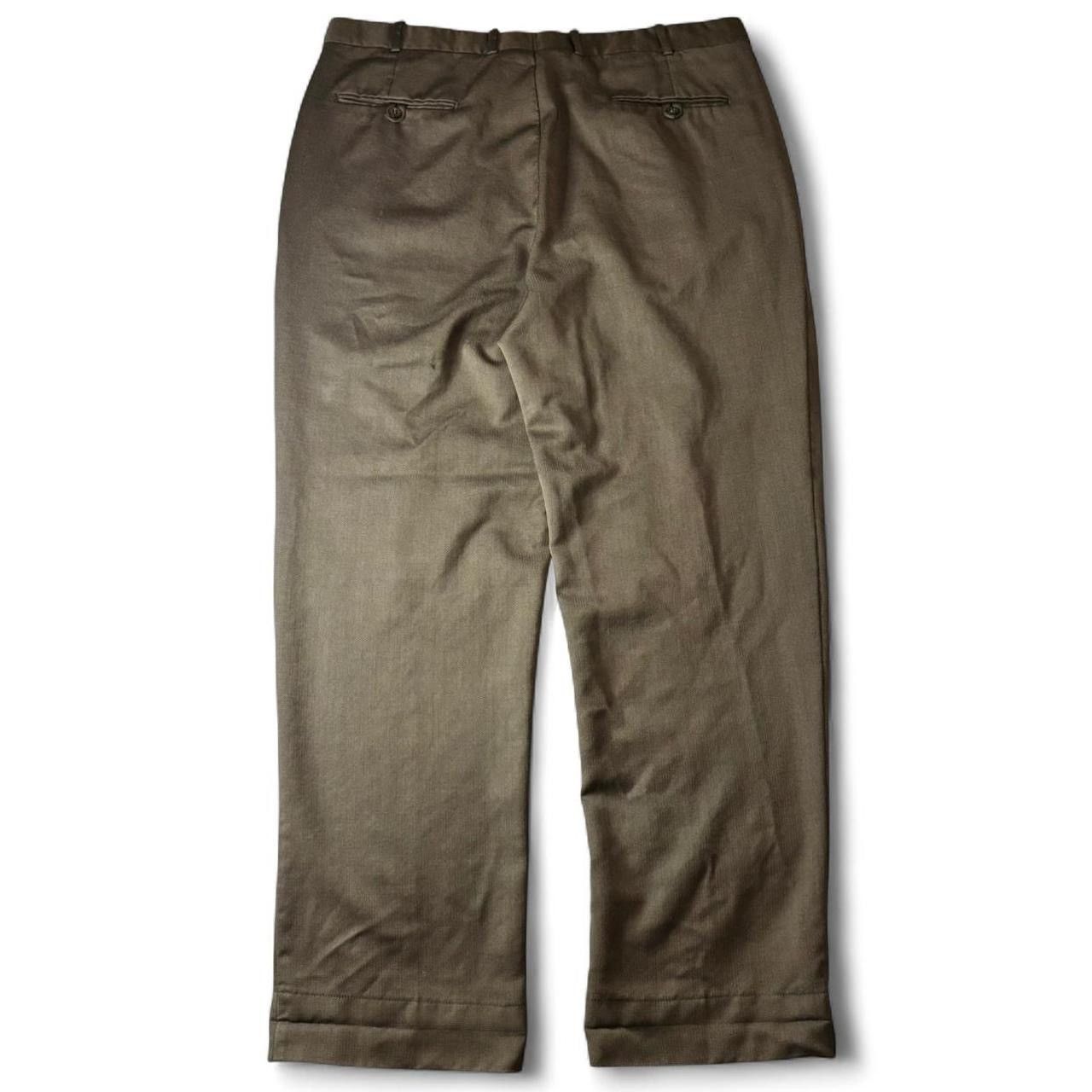 Vintage Vintage Brown 100% Wool Pleated Dress Pants - 39x32.5 Size US 39 - 7 Thumbnail