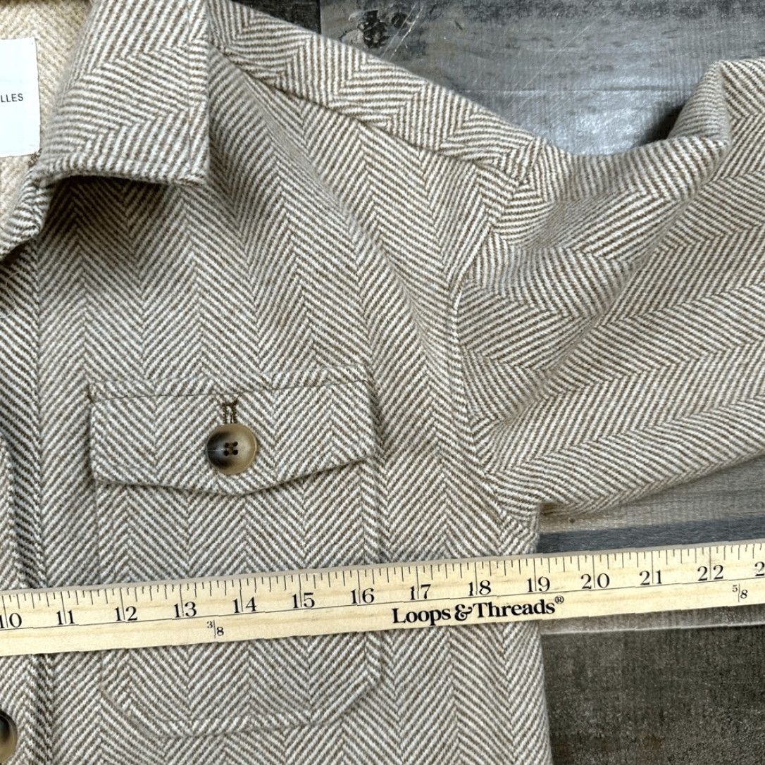 AVEC LES FILLES VINTAGE Avec Les Filles XS Oversized Shacket Tan Shirt Jacket Womens XS Tan Button Up Shacket Size XS / US 0-2 / IT 36-38 - 5 Thumbnail