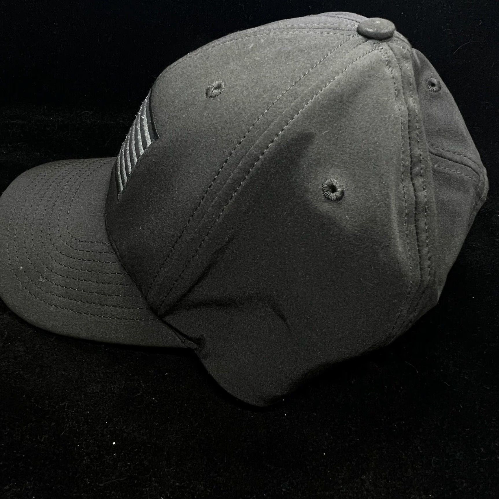 Vintage RWB American Flag Blacked Out Ripstop Range Hat - Adjustable Adult Mens Black Size ONE SIZE - 3 Thumbnail
