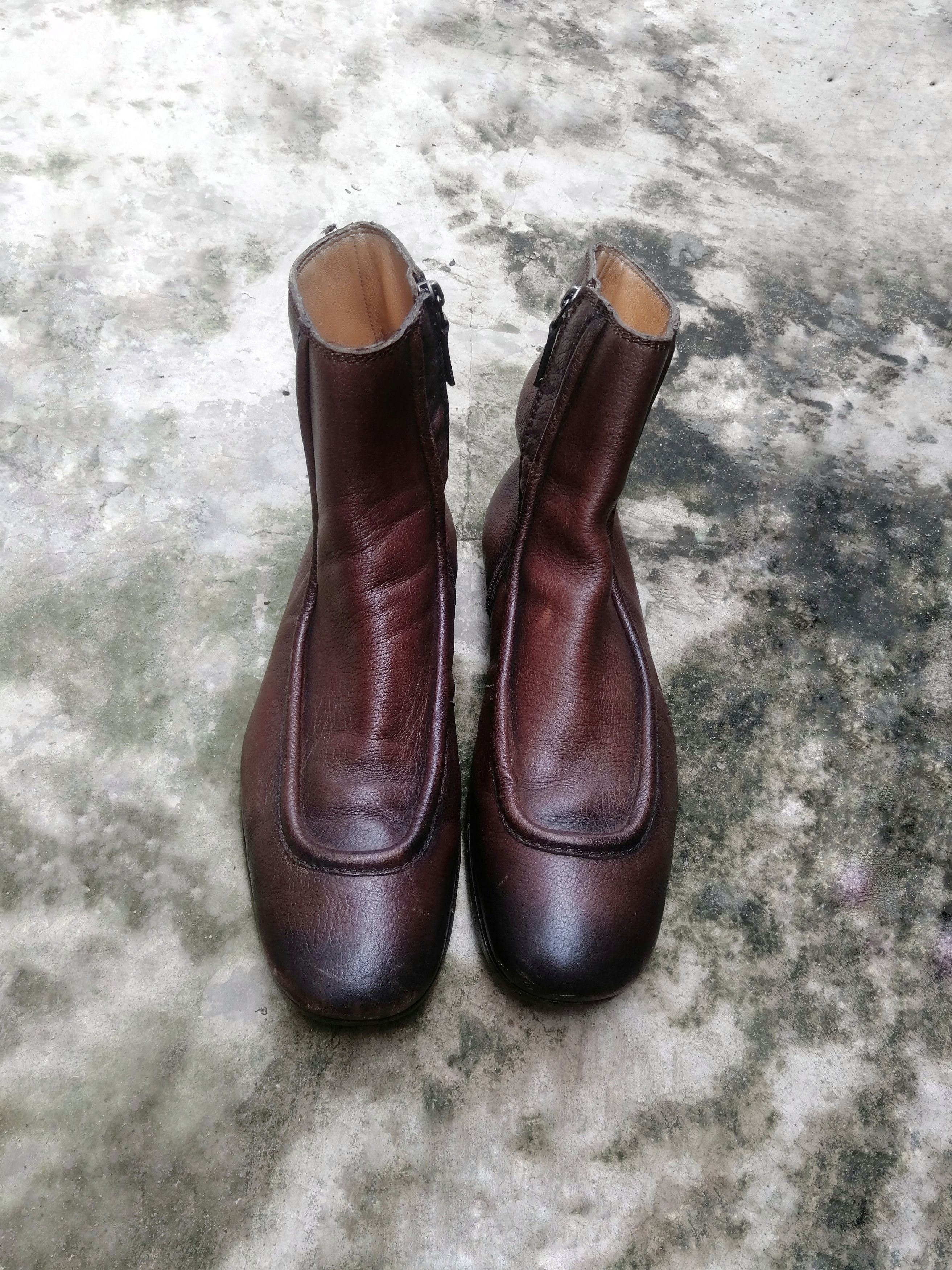 Gucci Gucci Brown Leather Zip Ankle Boots Square Toe US 9.5 Size US 9.5 / EU 42-43 - 1 Thumbnail