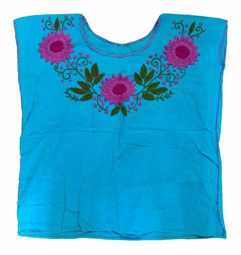 Designer Used Blue Hand Made Embroidered Blouse L Size L / US 10 / IT 46 - 4 Thumbnail