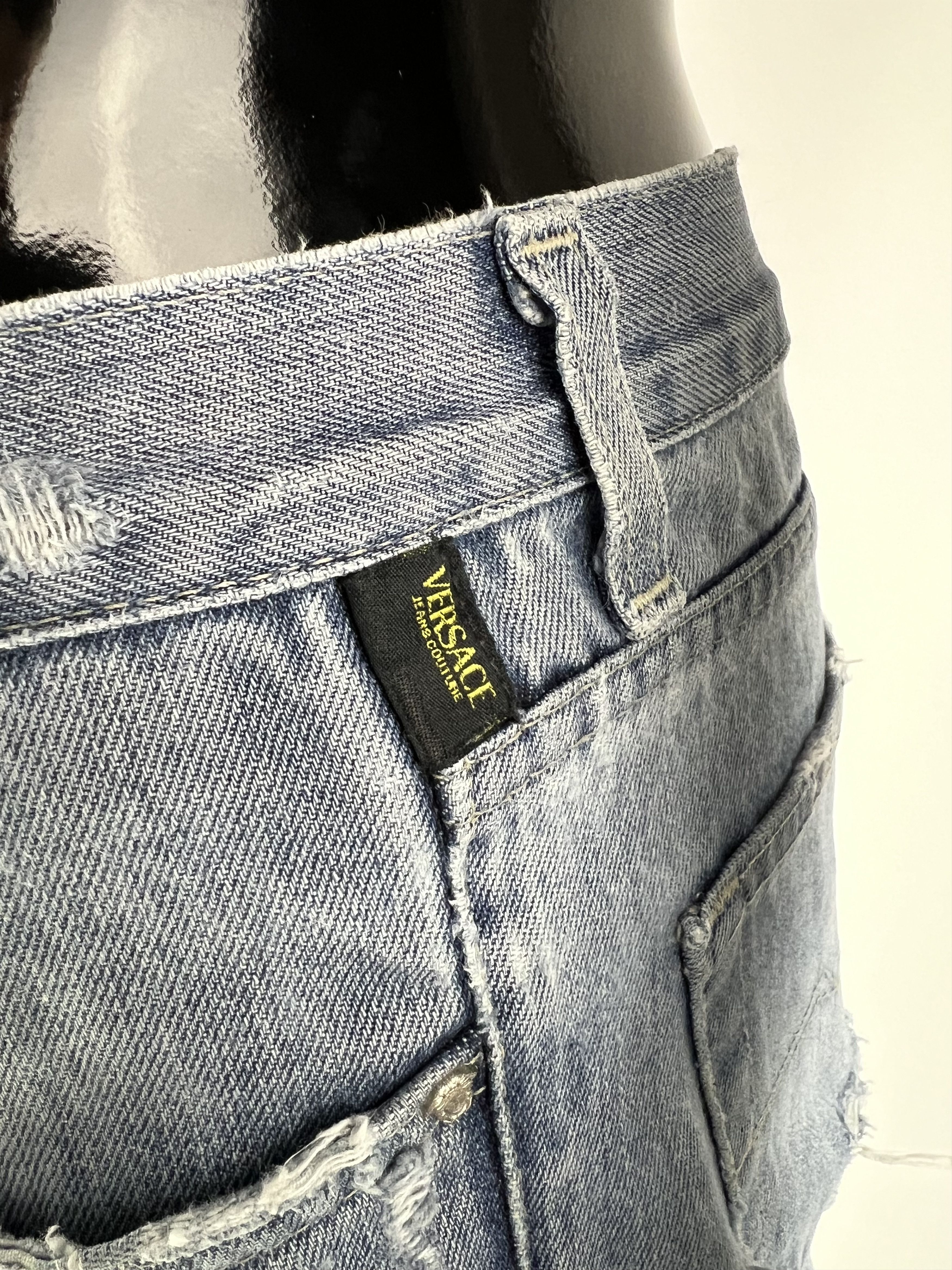 Versace Jeans Couture Rare Vintage Versace Jeans Couture Distressed Denim Pants Size US 31 - 4 Thumbnail