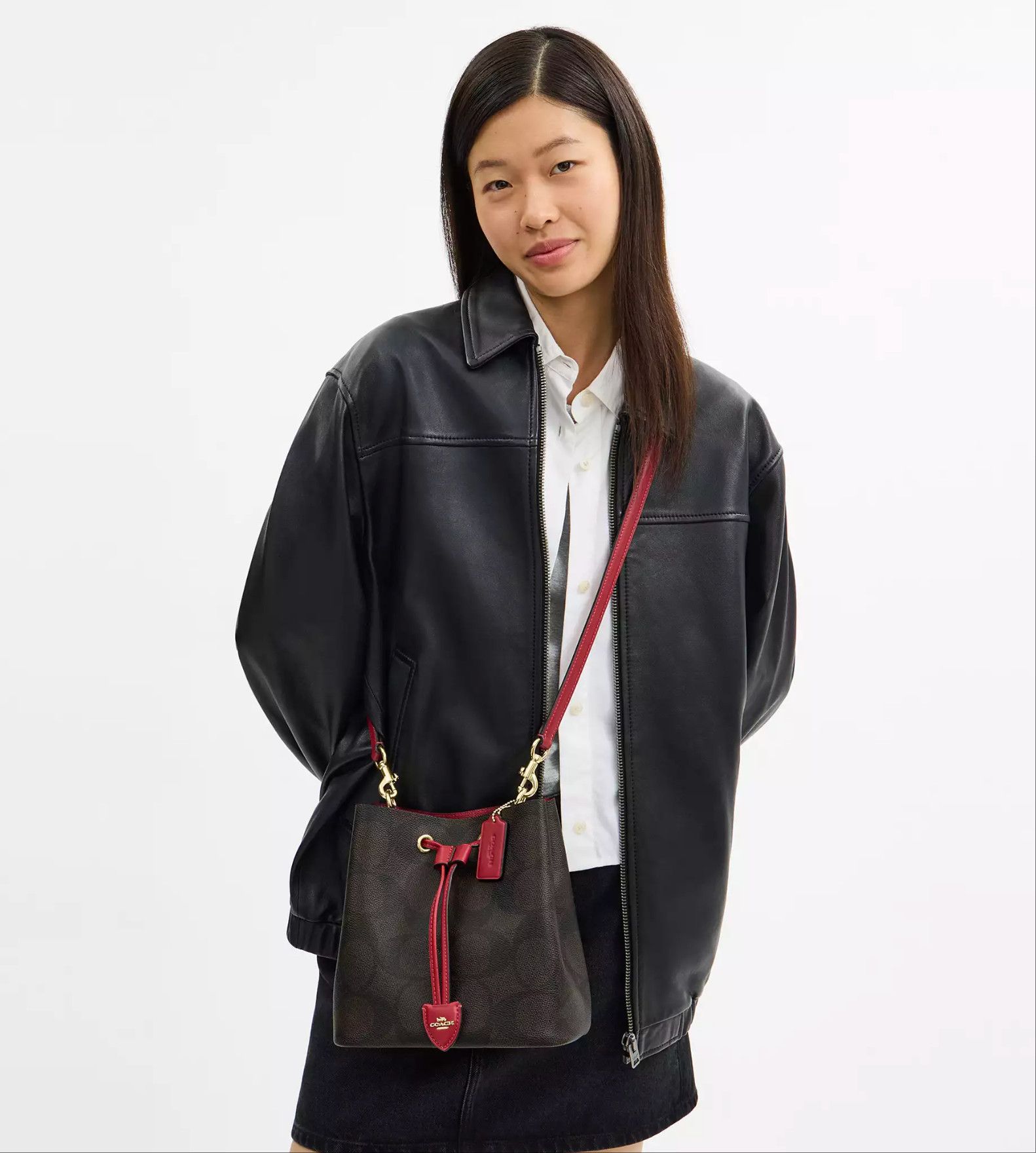 Coach Rowan Bucket Bag In Maxi Signature Canvas CCD77 Size ONE SIZE - 4 Thumbnail