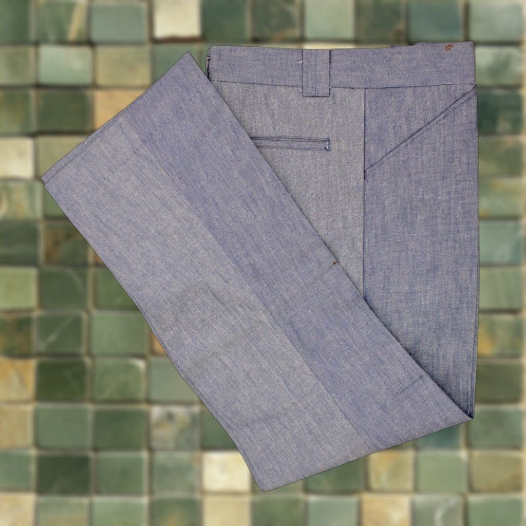 Vintage Stephens 60s 70s Pants Shirt? No, Trousers — VTG 1960s 1970s Blue Cotton NOS Sz 31x30 Men’s Vintage Jeans/ Pants Size US 31 - 1 Thumbnail