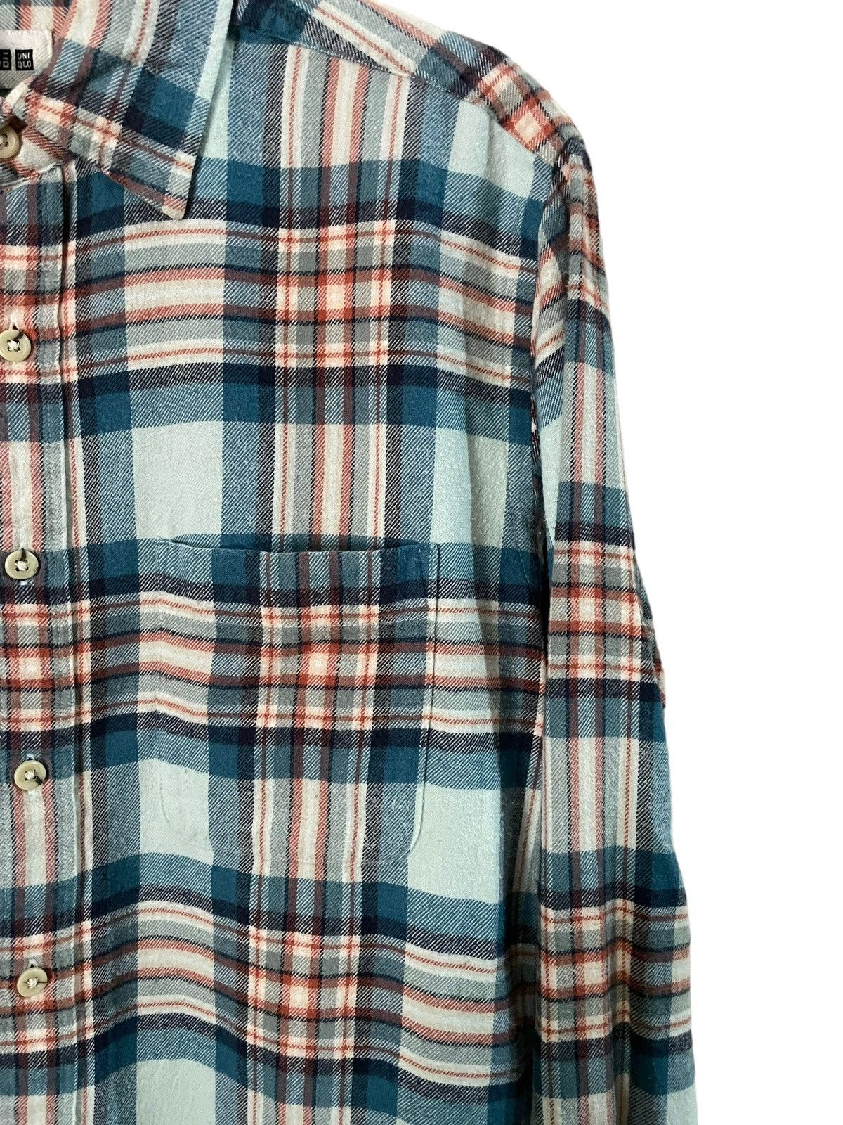 Japanese Brand × Uniqlo Vintage Uniqlo Travis Scott Style Tartan Plaid Flannel Size US M / EU 48-50 / 2 - 5 Thumbnail
