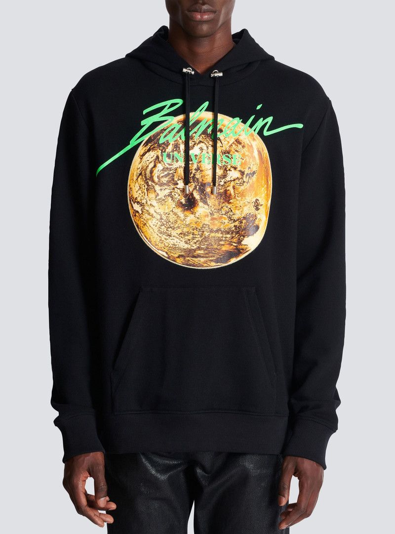 Balmain o1y0426 Logo Hoodie in Black Size US L / EU 52-54 / 3 - 2 Thumbnail