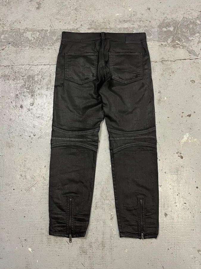 Diesel Black Waxed Slim Zip Denim Jeans