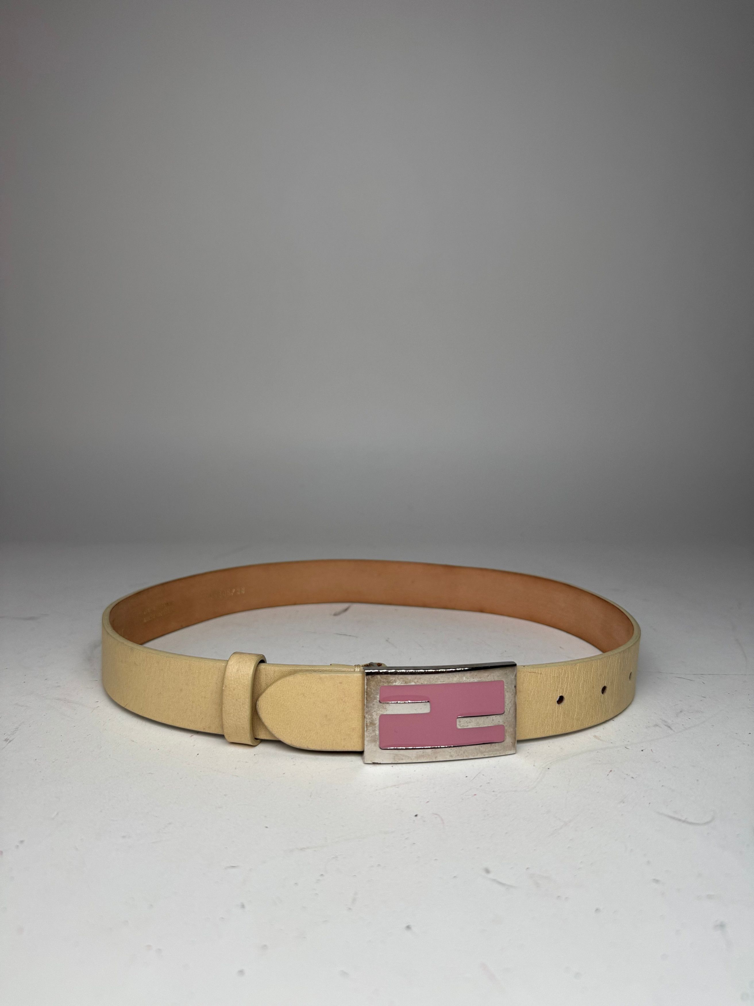 Fendi Vintage Leather Belt beige Size ONE SIZE - 1 Thumbnail