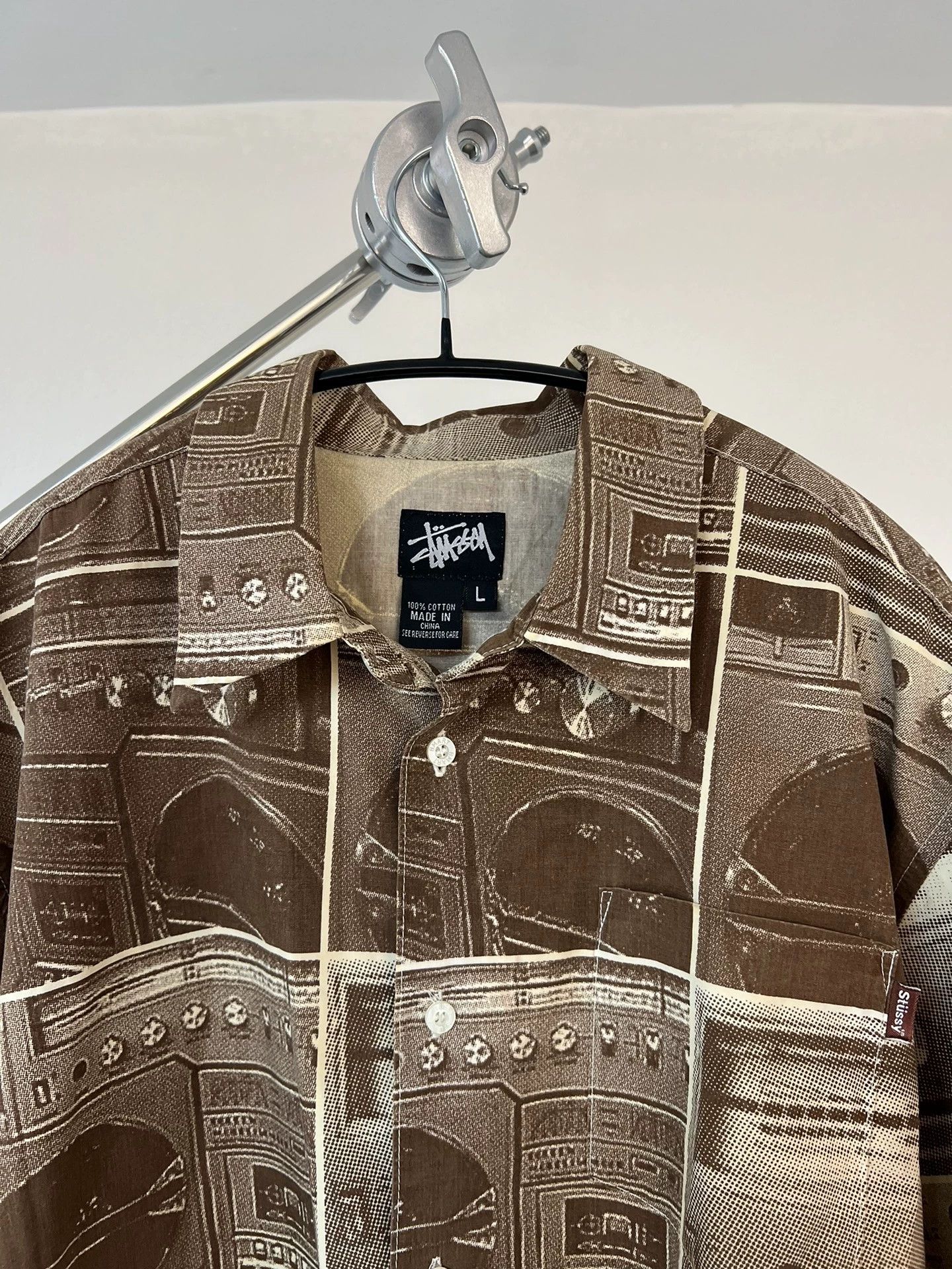 Stussy Stussy 90s Vintage Boombox Record Print Boxy Short Shirt Size US L / EU 52-54 / 3 - 3 Thumbnail