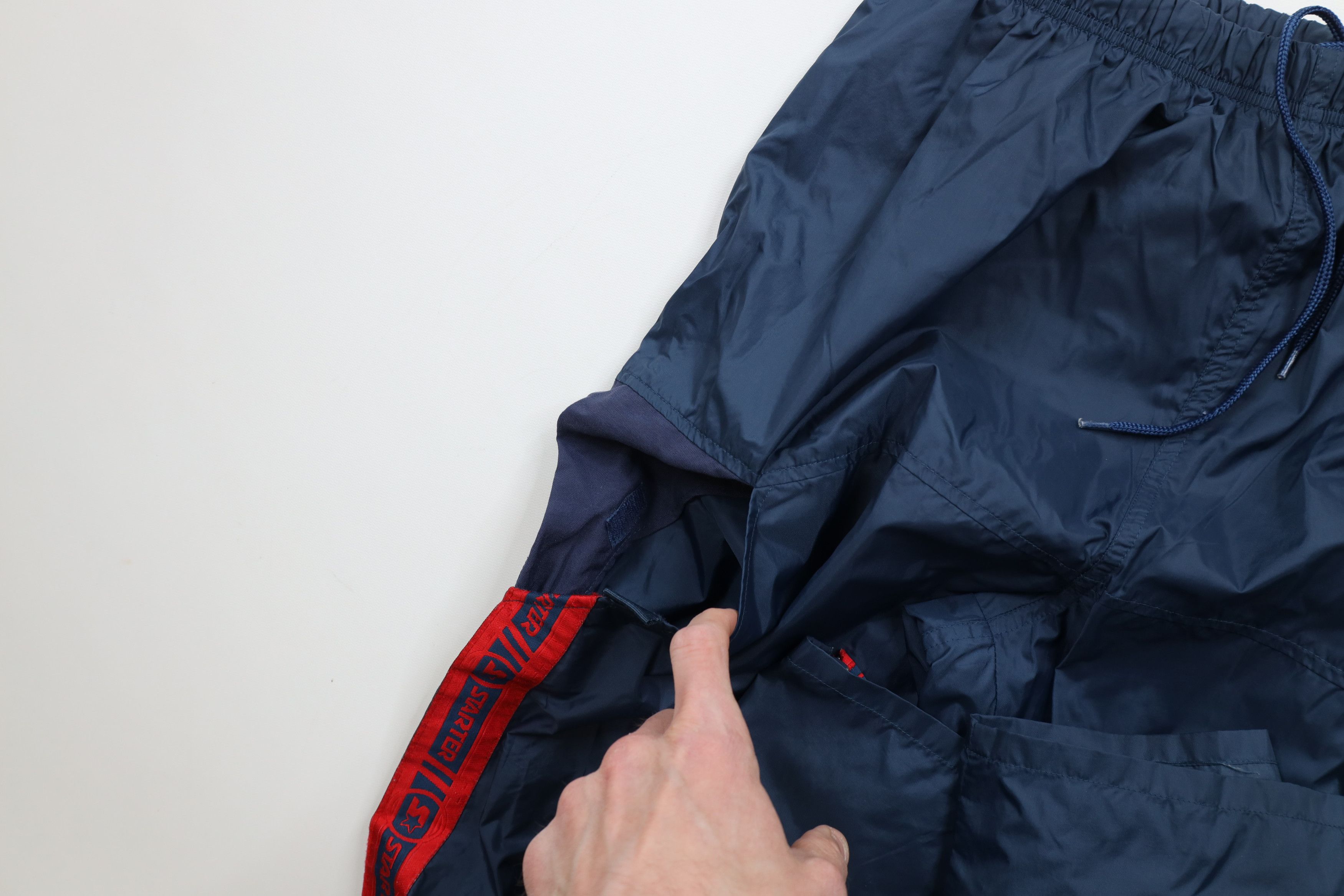 Starter × Vintage Vintage 90s Starter Wide Leg Windbreaker Pants Blue Nylon Size US 36 / EU 52 - 6 Thumbnail