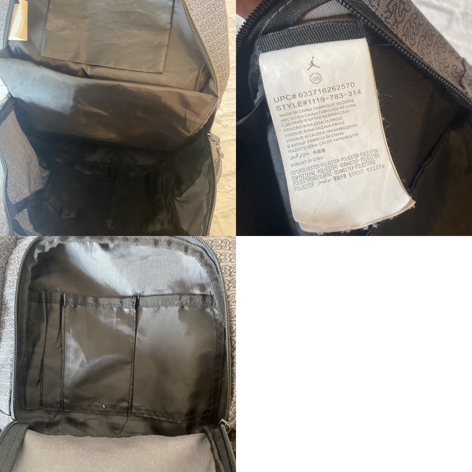 Nike Nike Air Jordan Jumpman 23 Backpack School Sports Bookbag Black Gray Mens Large Polyester Backpack Size ONE SIZE - 9 Thumbnail