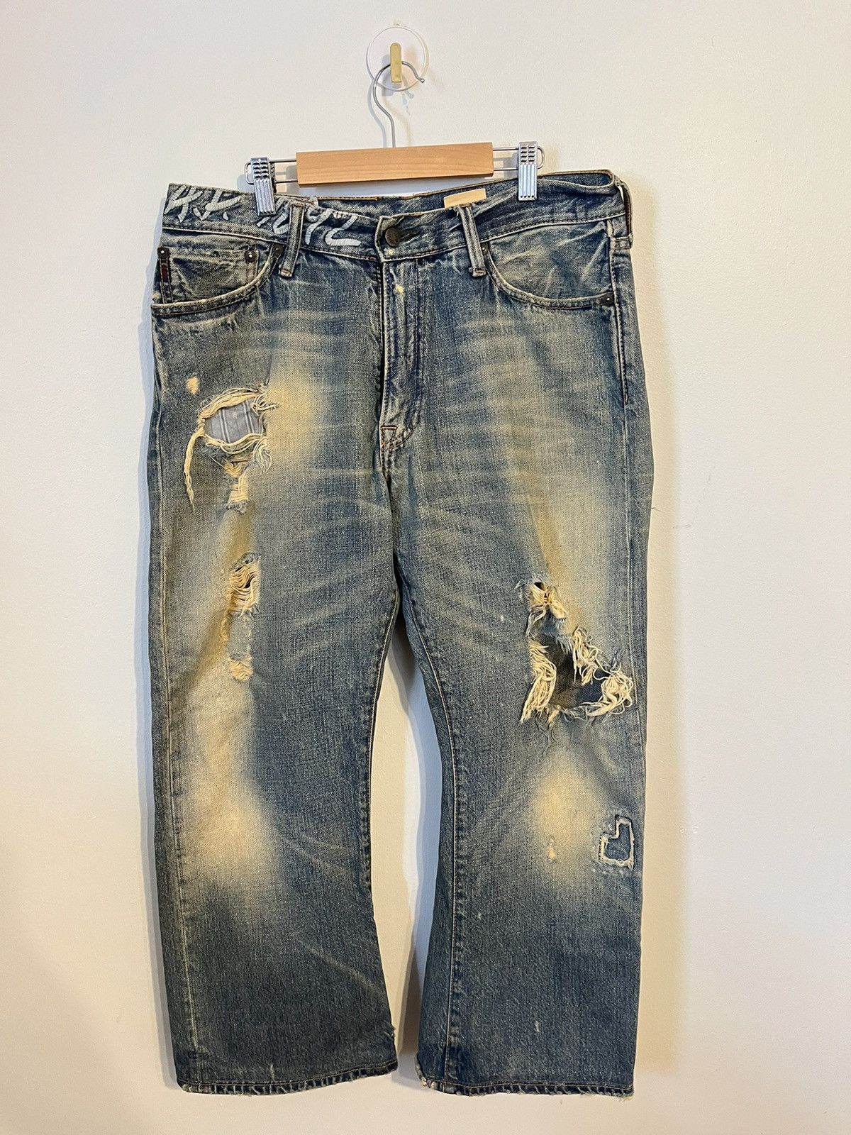 Abercrombie & Fitch × Japanese Brand Vintage Abercrombie & Fitch Ripped Custom Jeans Rare 🔥 Size US 30 / EU 46 - 1 Thumbnail