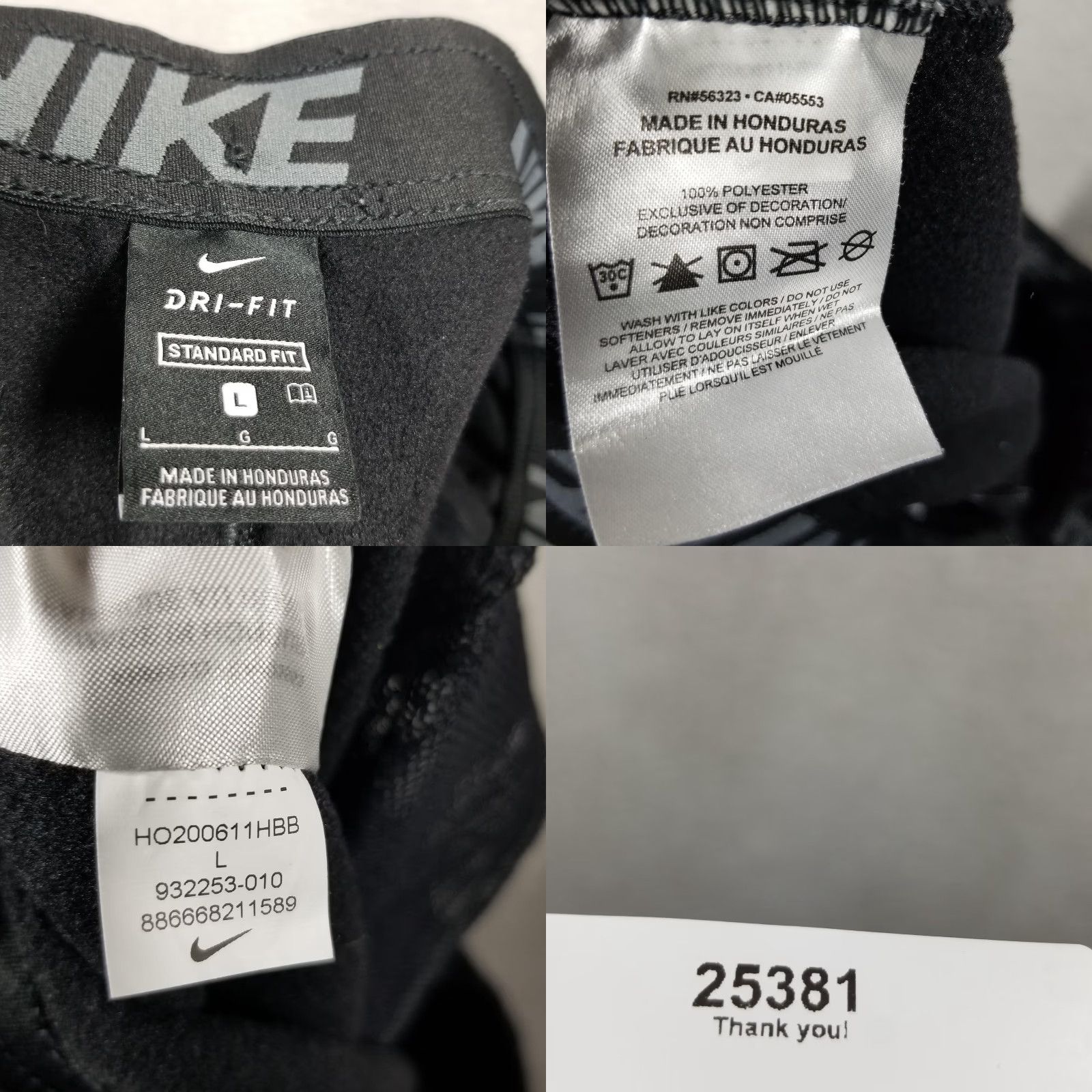 Nike Nike Mens Therma Fit Training Pants L Black Fleece 100% Polyester Dri-FIT Pockets Elastic Waist Running Jogging Gym Training Activewear Mens L Size US 33 - 8 Thumbnail