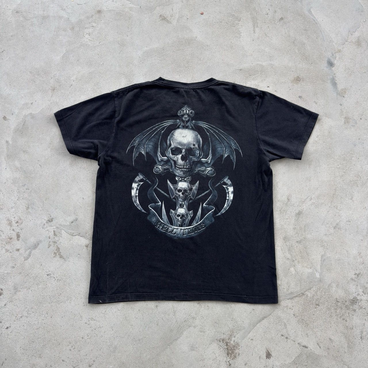 Band Tees Wild Grim Reaper Sword Winged Skull Graphic Tee Shirt L Size US L / EU 52-54 / 3 - 2 Thumbnail
