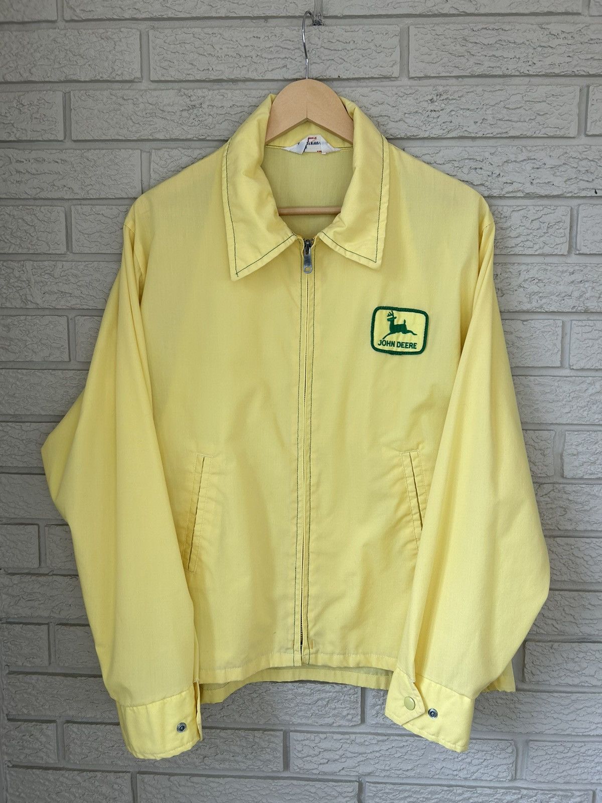John Deere × Vintage Vintage 70s John Deere Faded Yellow Zip Up Jacket Size US M / EU 48-50 / 2 - 1 Thumbnail