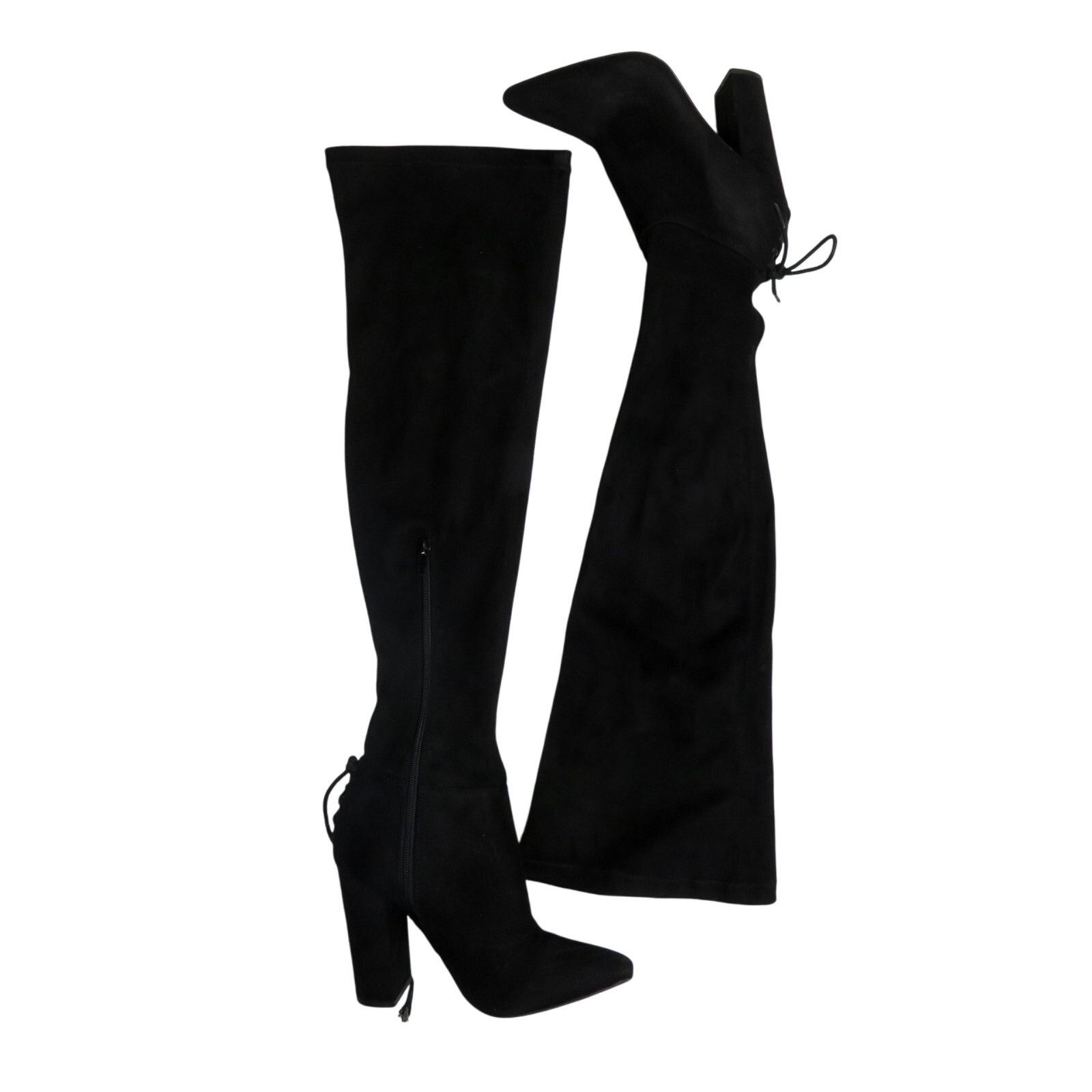 Other Shoedazzle Cristal Black Suede Thigh High Heel Boots 6 Size US 6 / IT 36 - 5 Thumbnail