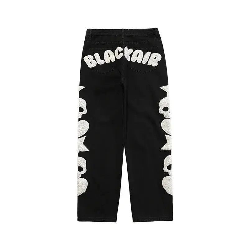 Japanese Brand Skull Streetwear Denim Jeans Hip Hop Retro Skeleton Size US 32 / EU 48 - 4 Thumbnail